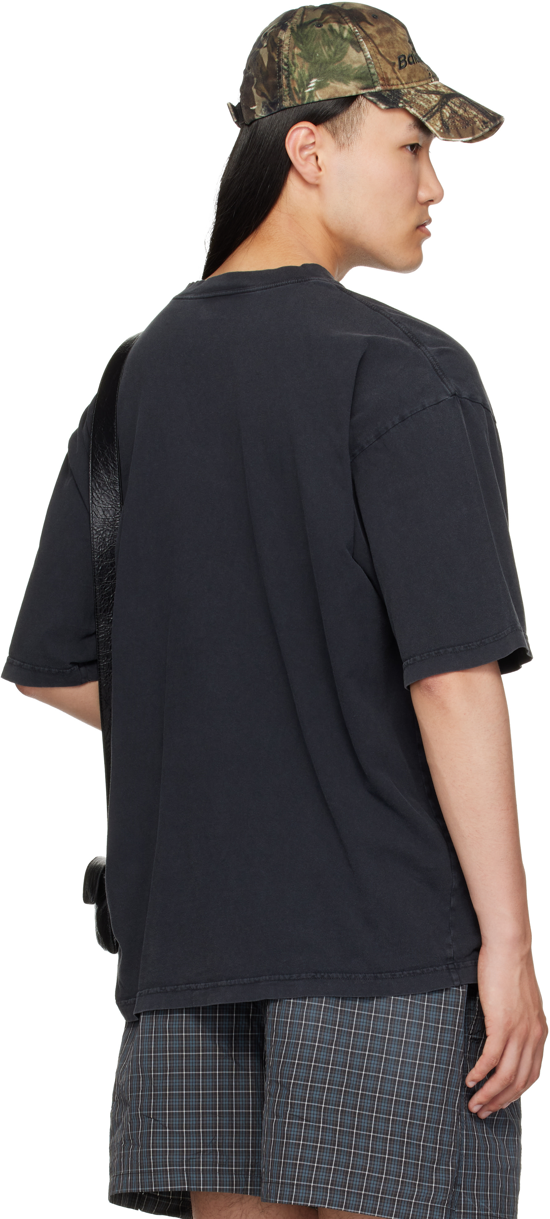 Balenciaga: Black BB Stencil T-Shirt | SSENSE