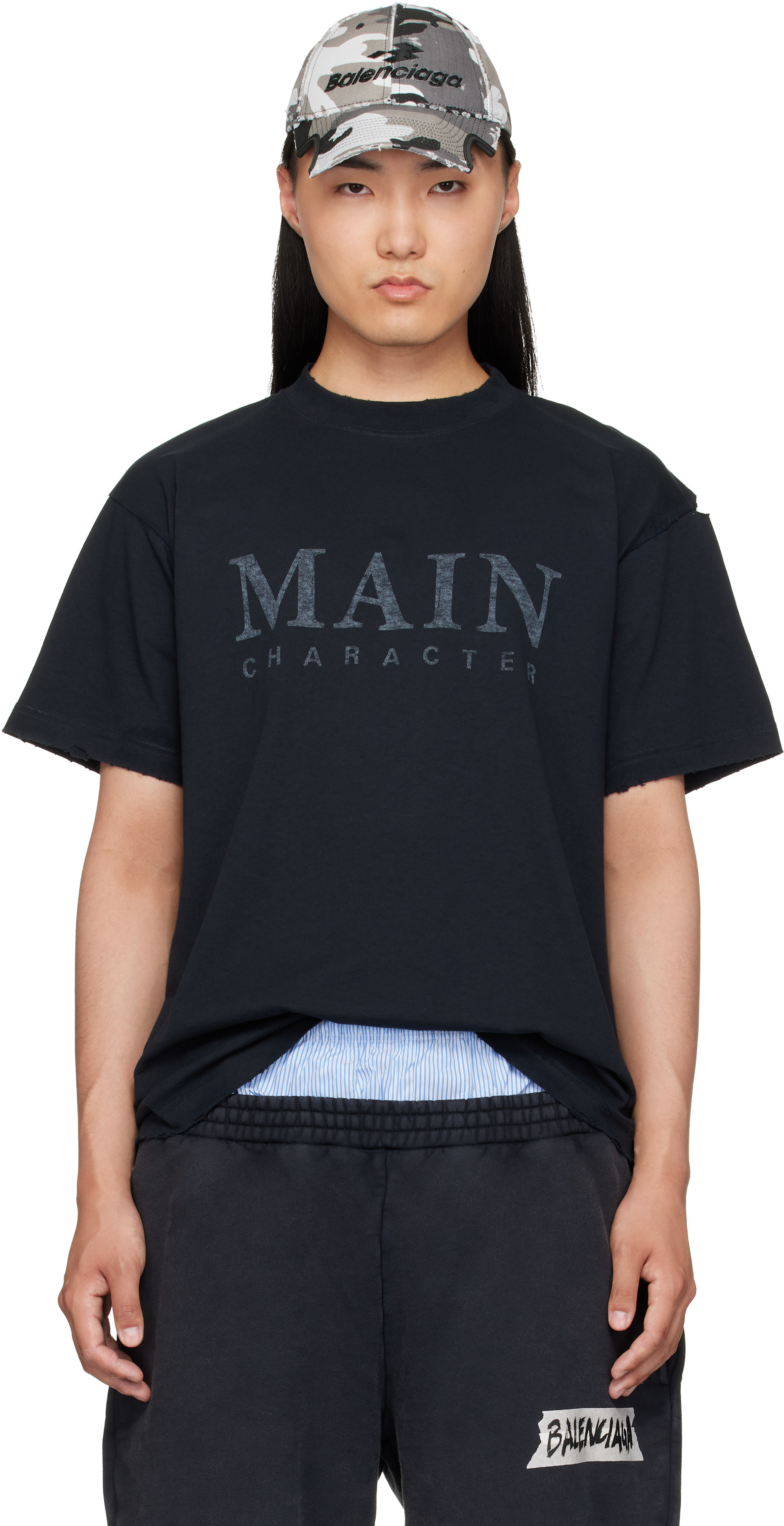 Balenciaga: ブラック 'Main Character' Tシャツ | SSENSE 日本