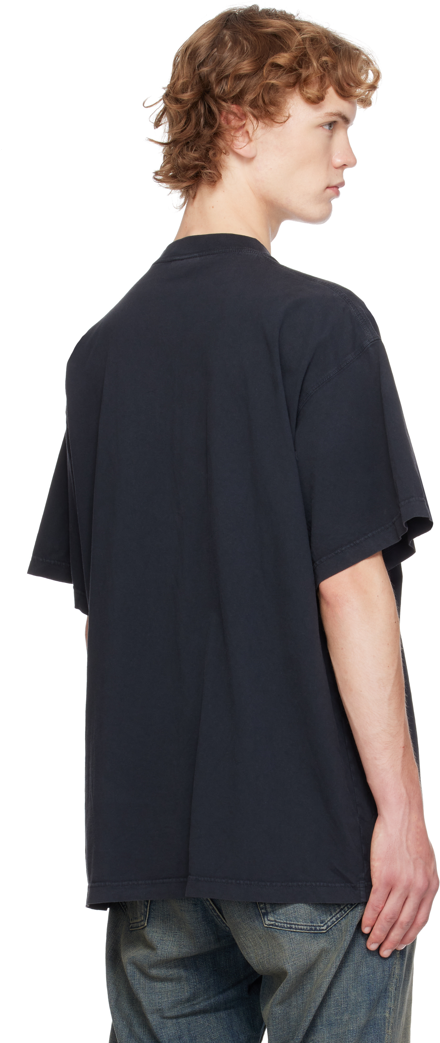 Balenciaga: Black Loop Sports Icon Oversized T-shirt | SSENSE Canada