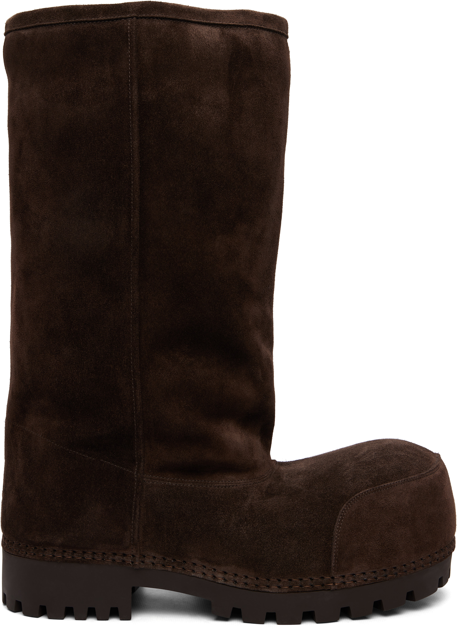 Balenciaga: Brown Alaska Fur High Boots | SSENSE