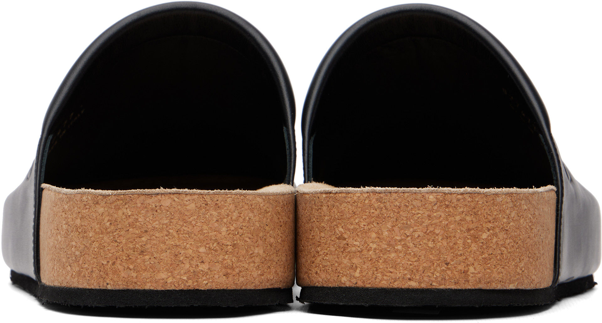 Balenciaga: Black Scholl Edition Leather Mule Flats | SSENSE