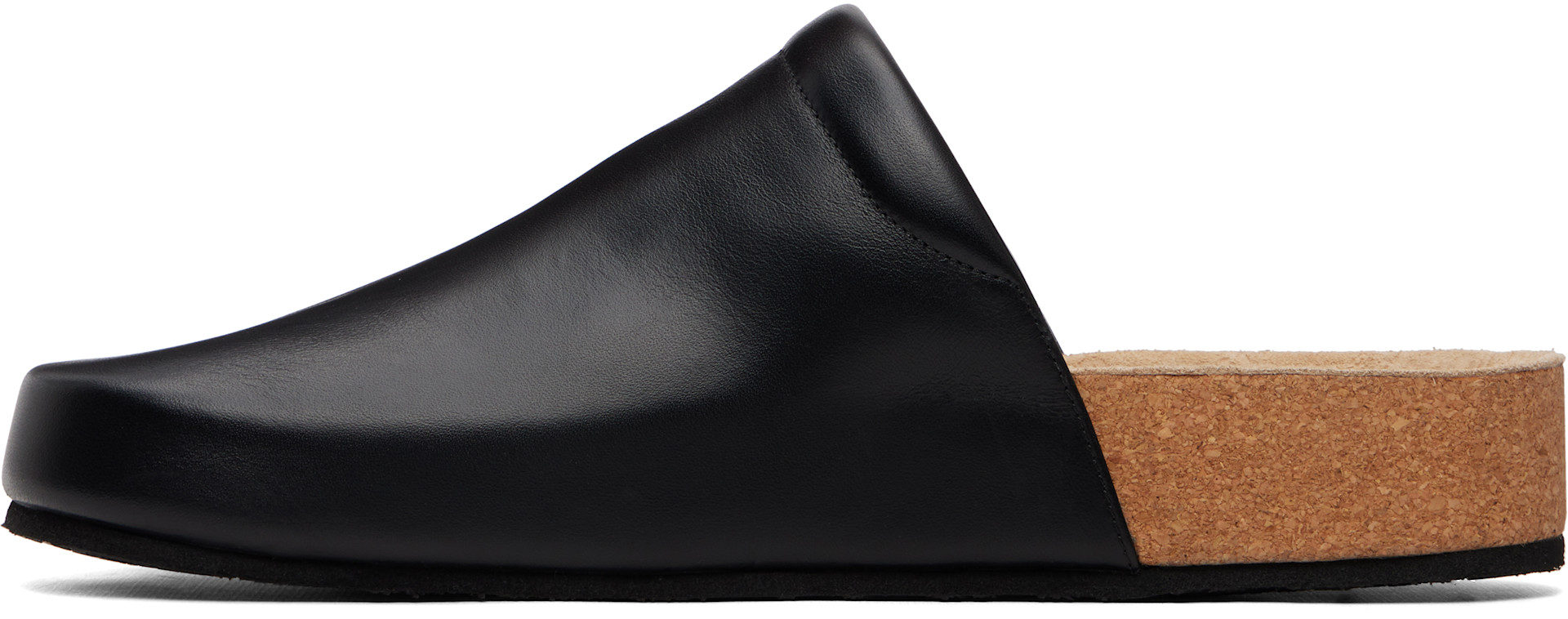 Balenciaga: Black Scholl Edition Leather Mule Flats | SSENSE