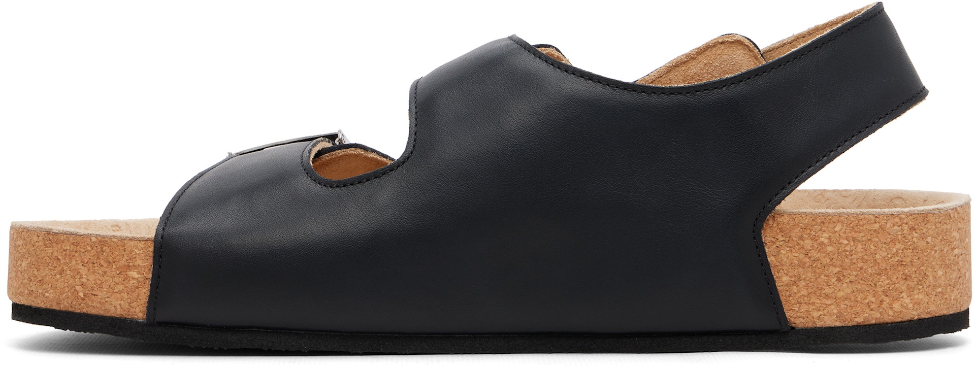 BALENCIAGA  レザー　サンダル Balenciaga: ブラック Schollエディション レザー サンダル | SSENSE 日本
