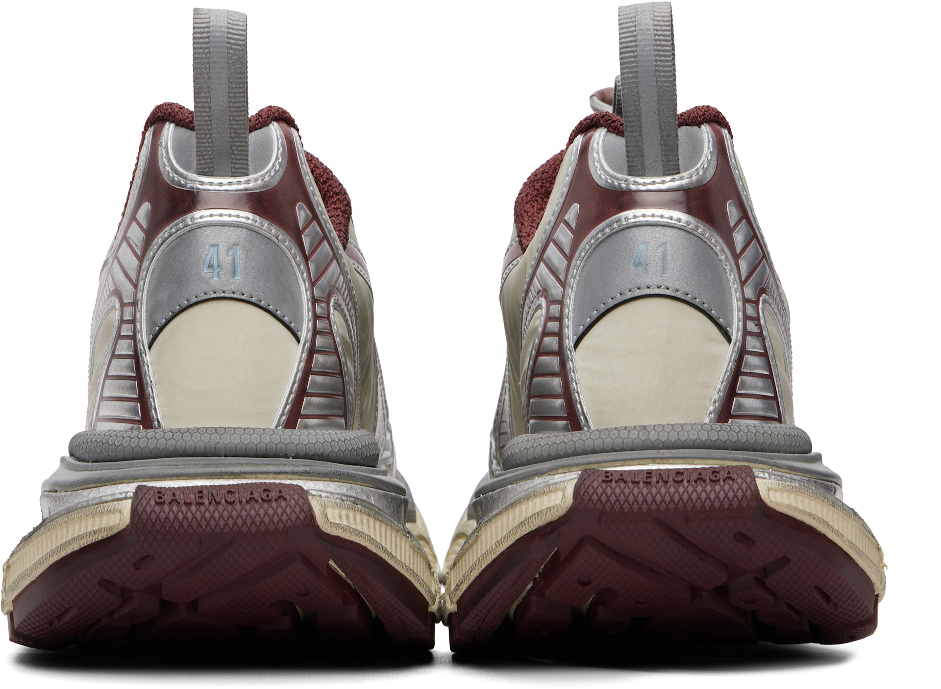 Balenciaga: シルバー＆ベージュ 3XL ナイロン スニーカー | SSENSE 日本