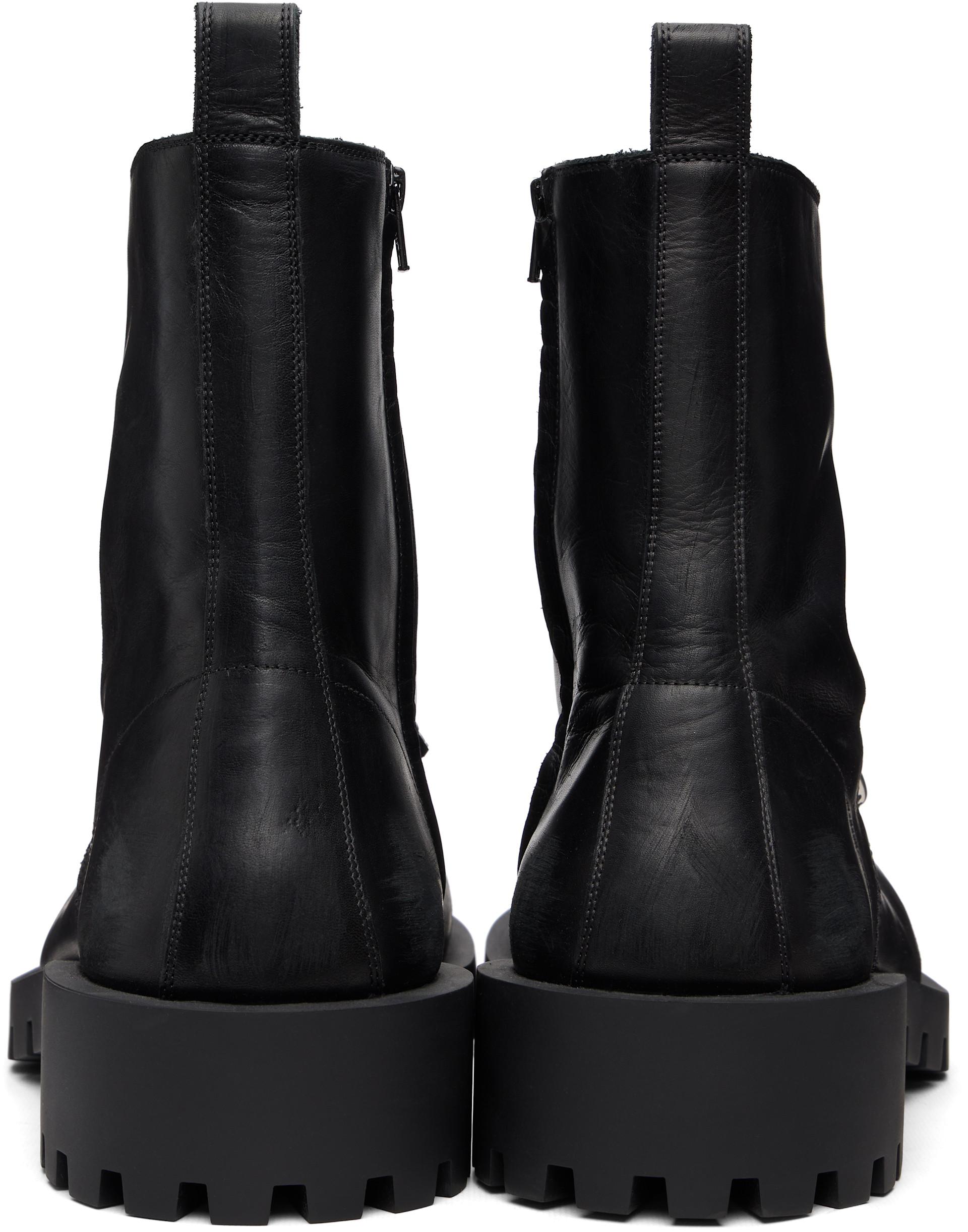 Balenciaga: Black Hummer Laceup Boots | SSENSE Canada