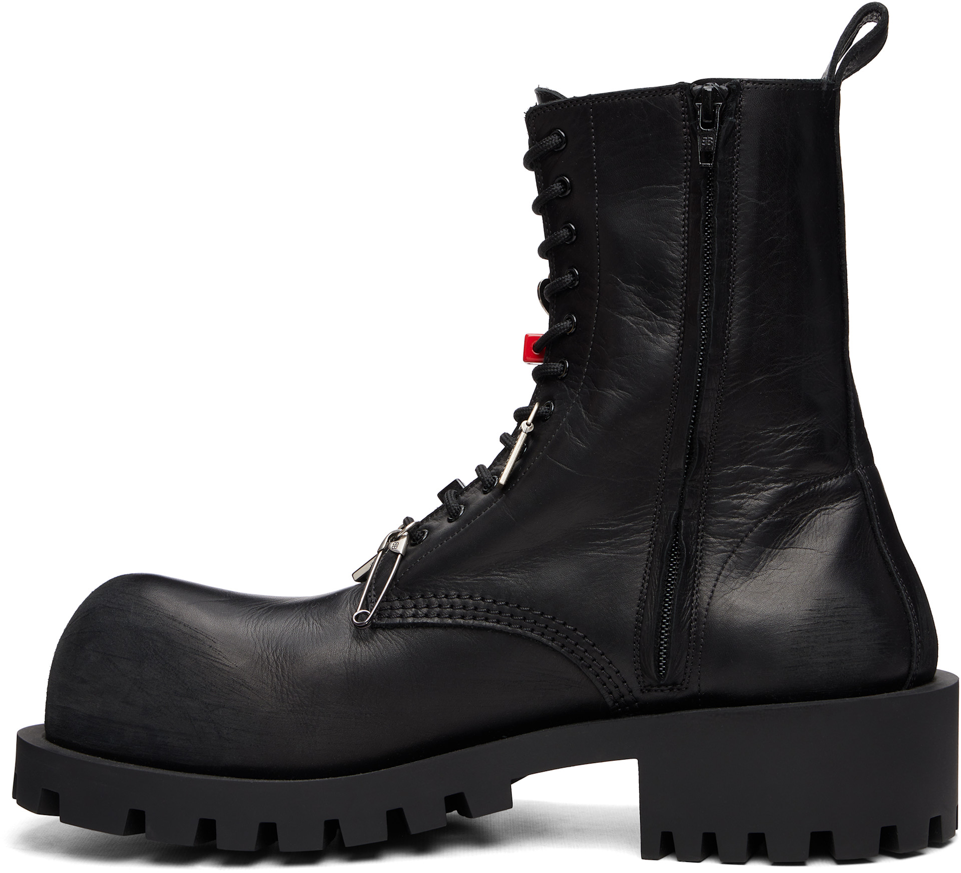 Balenciaga: Black Hummer Laceup Boots | SSENSE Canada