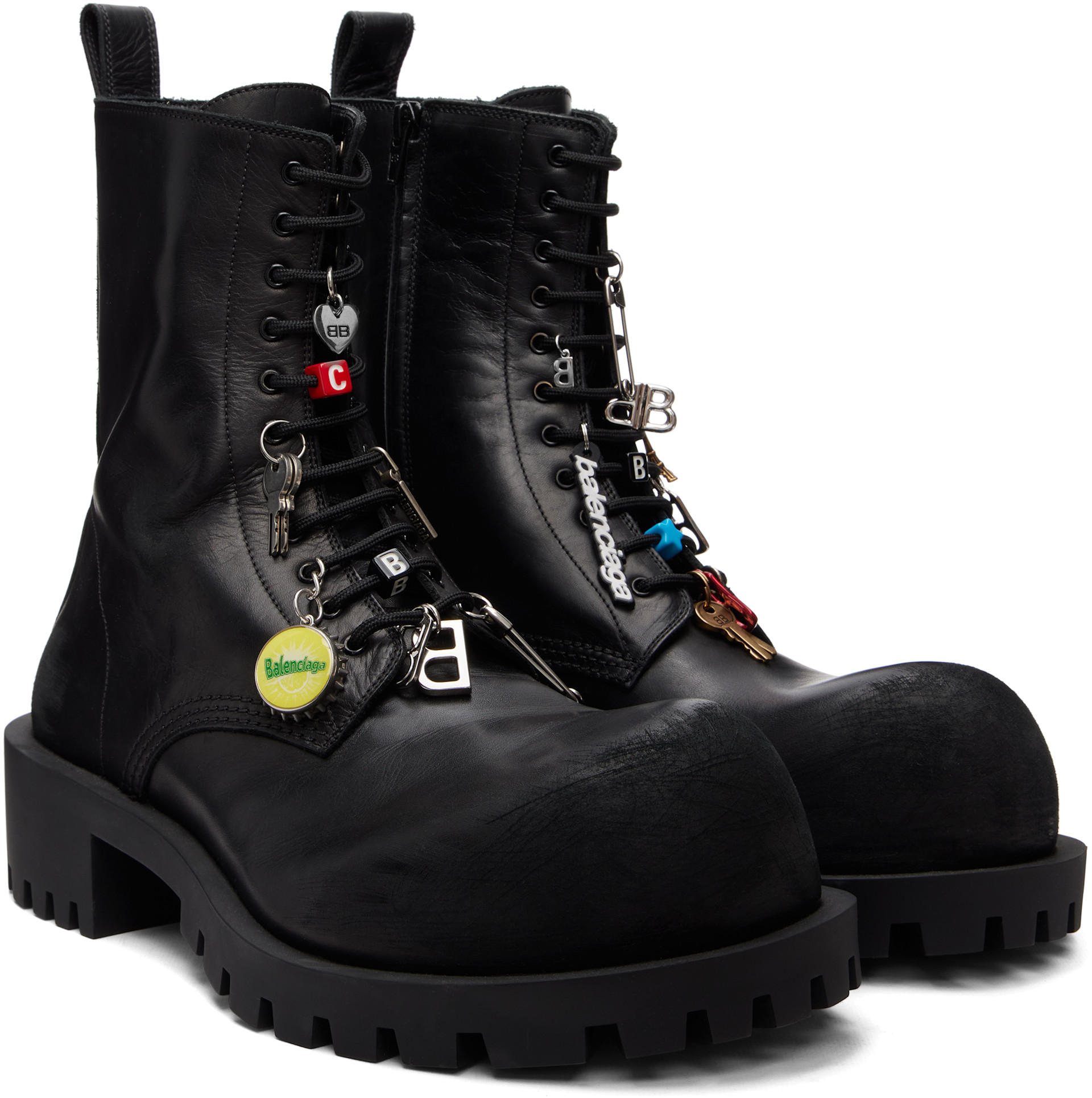 Balenciaga: Black Hummer Laceup Boots | SSENSE Canada