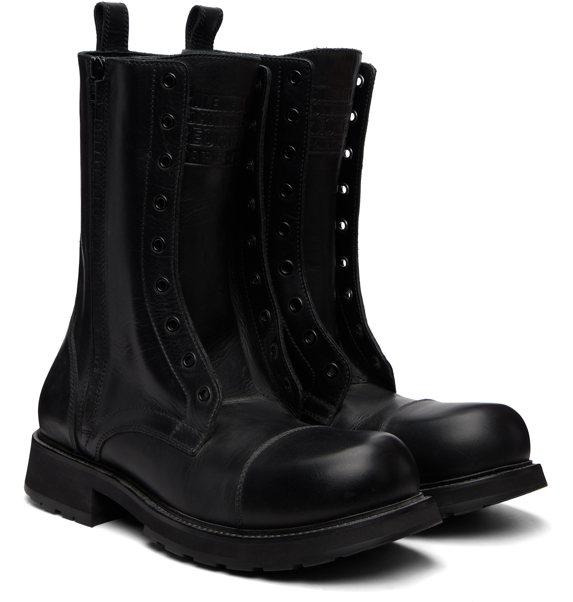 Balenciaga: ブラック Truck レースアップブーツ | SSENSE 日本