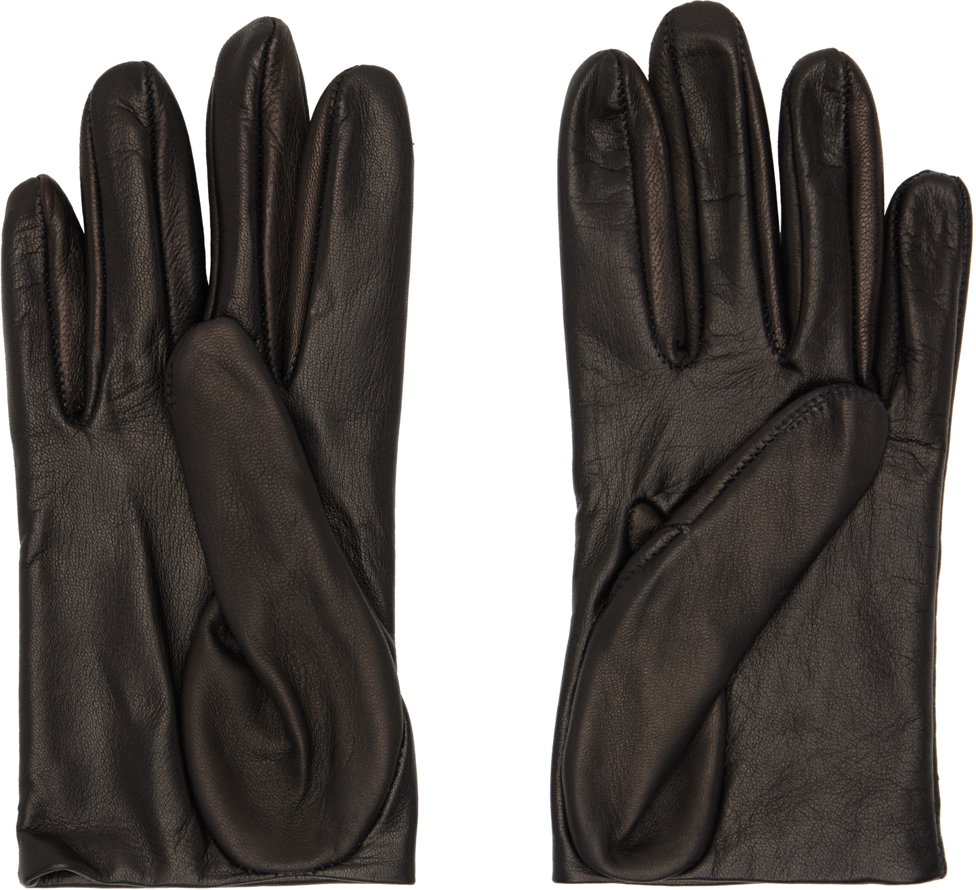 Mugler - Gants courts noirs en cuir