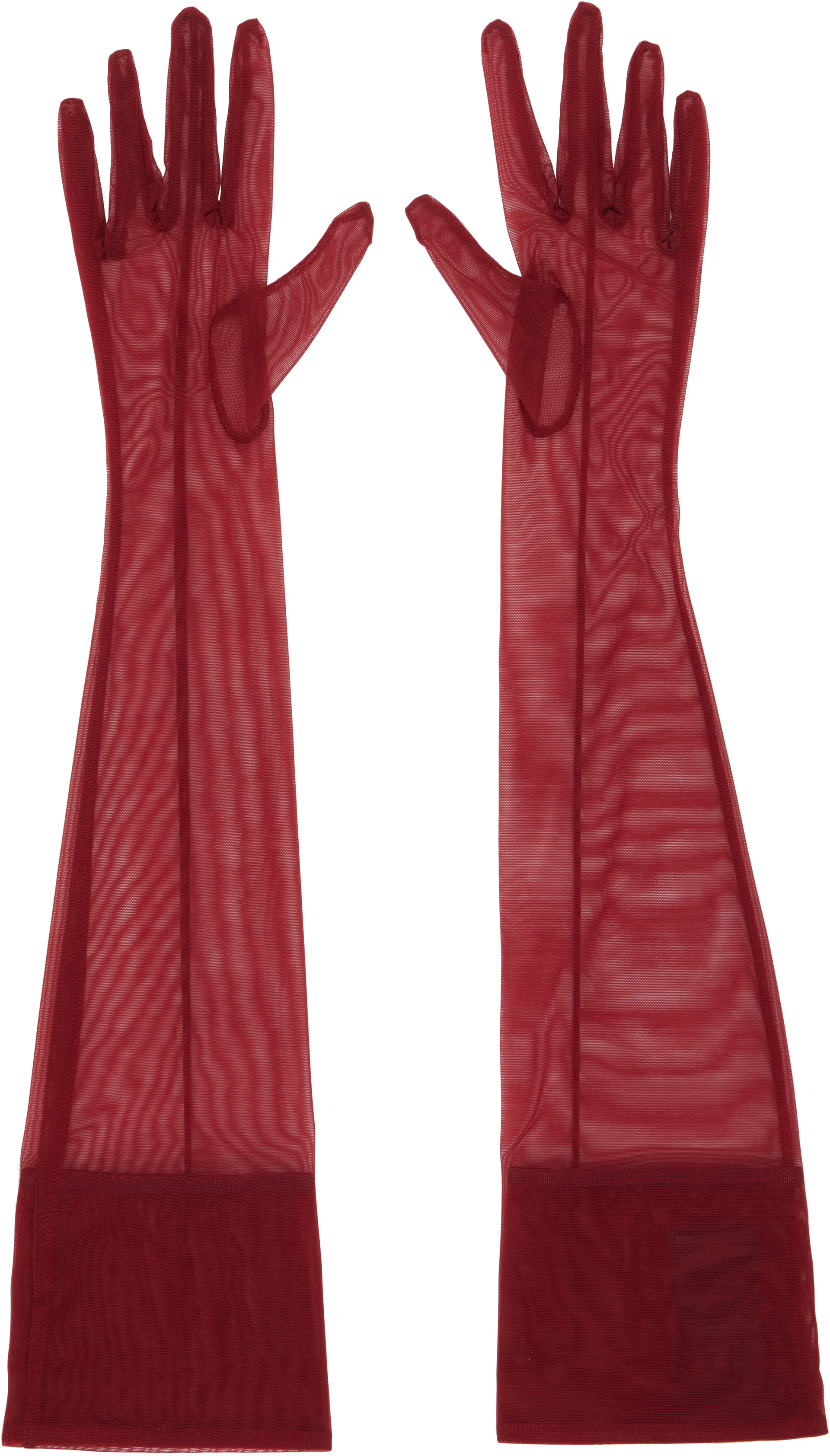 Mugler - Gants rouges en filet