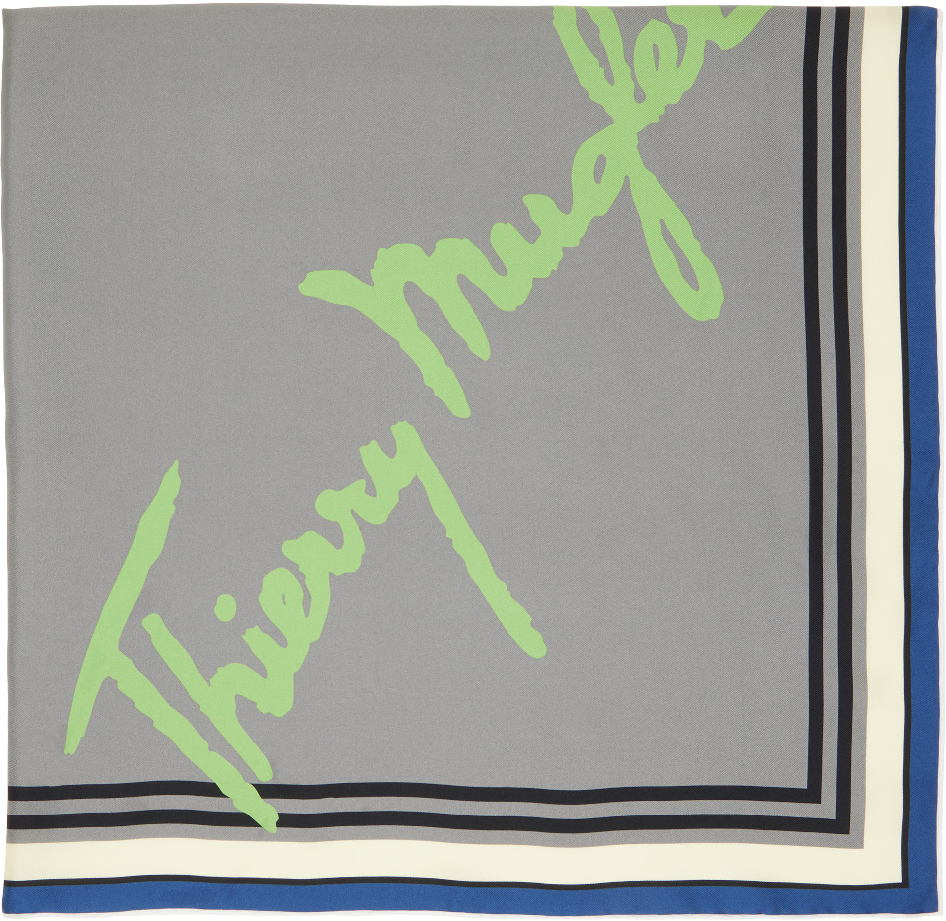 Mugler - Écharpe grise à logo manuscrit