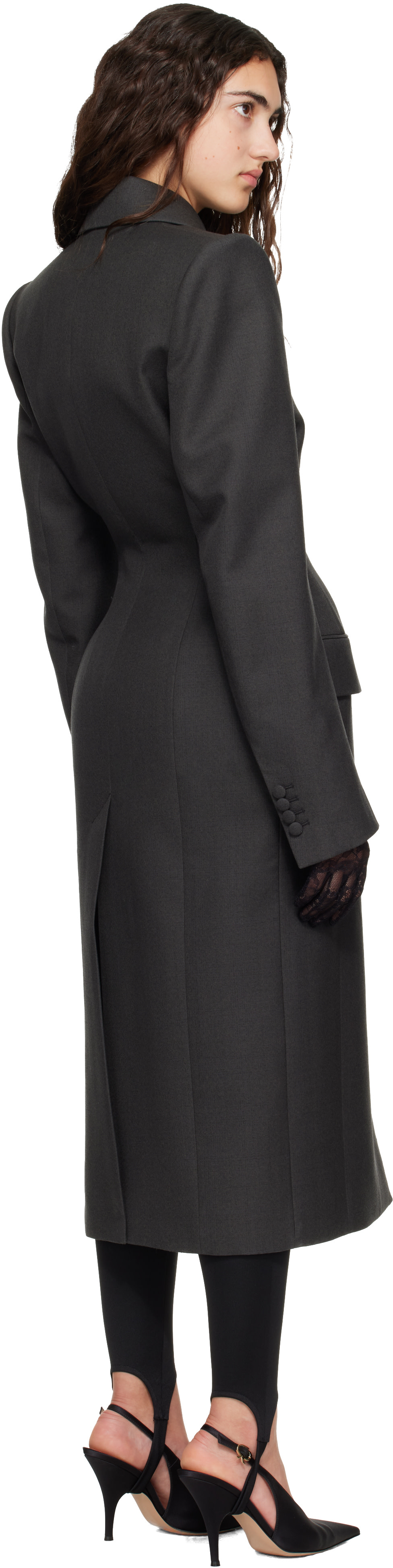 Mugler - Manteau cintré gris