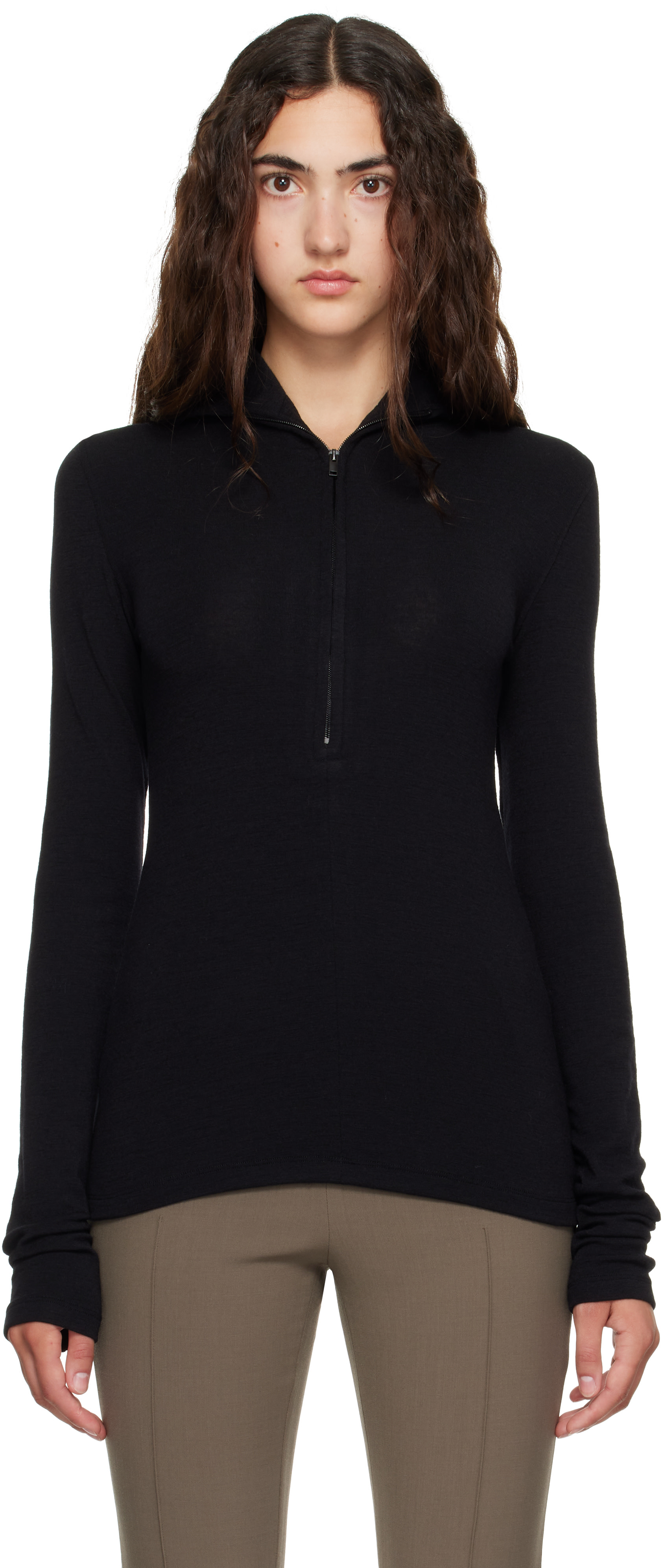 Mugler - Black Column Jersey Jacket