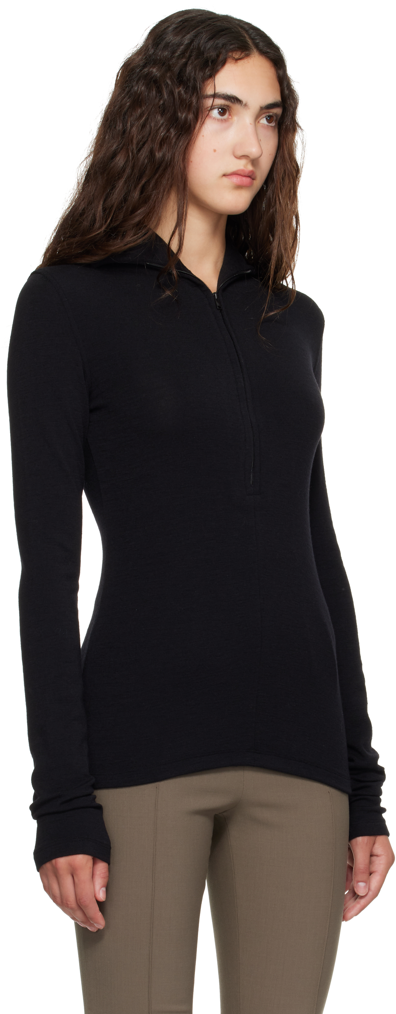 Mugler - Blouson Column noir en jersey