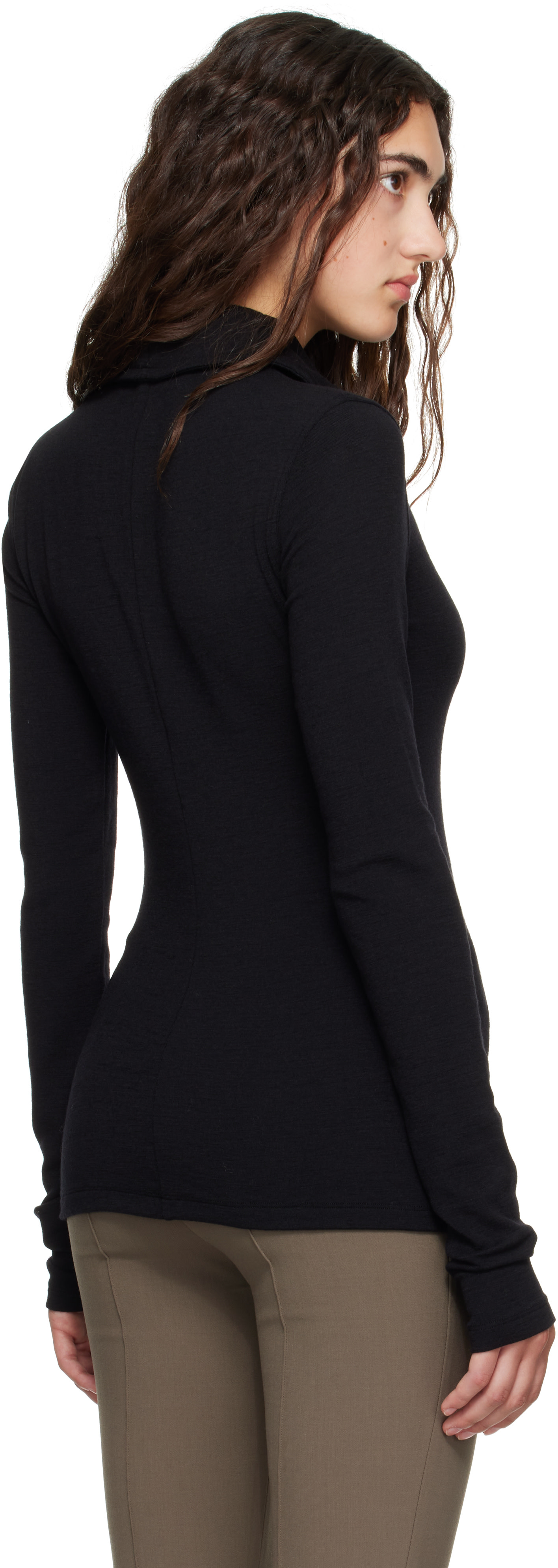 Mugler - Black Column Jersey Jacket
