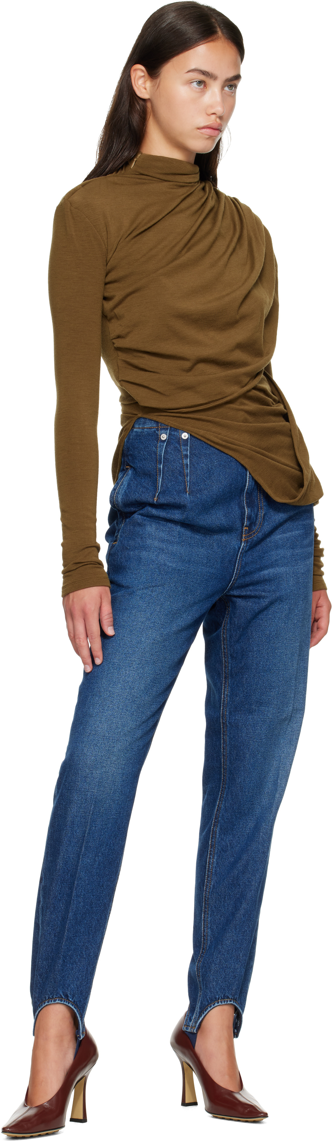 Mugler - Haut Cascade kaki
