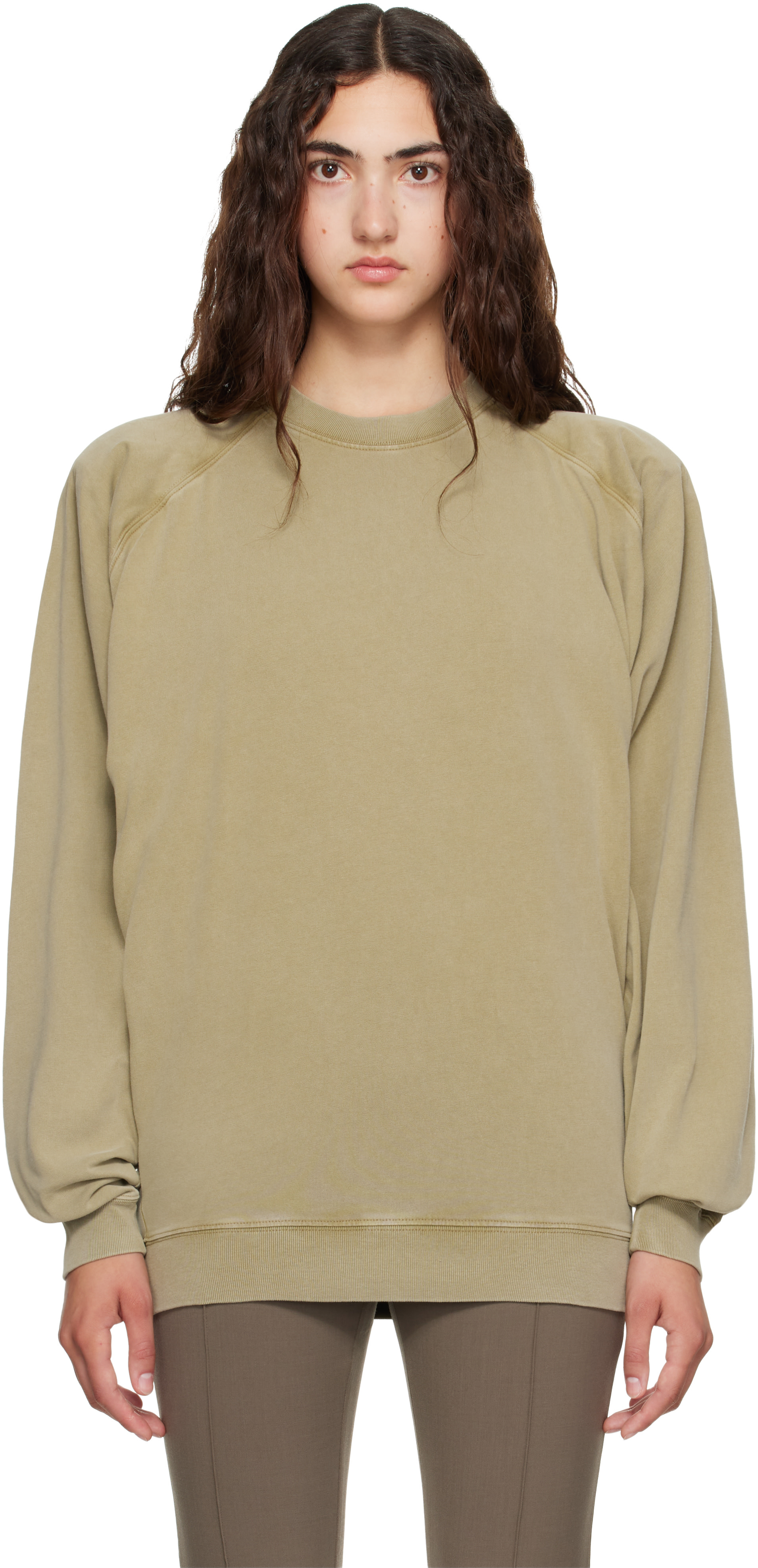 Mugler: Beige Bat Long Sleeve T-shirt | SSENSE