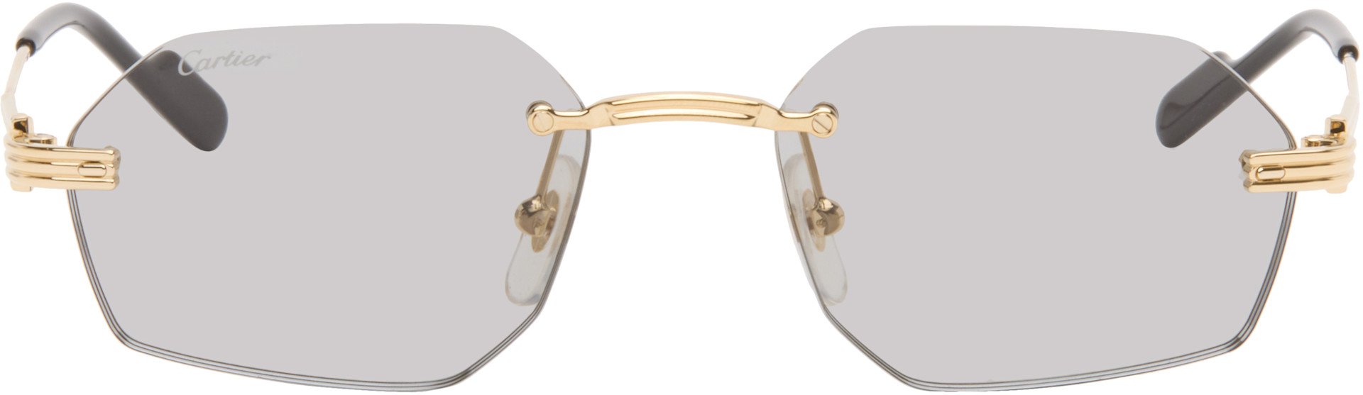 Cartierサングラス Cartier: Gold 'Première de Cartier' Sunglasses | SSENSE