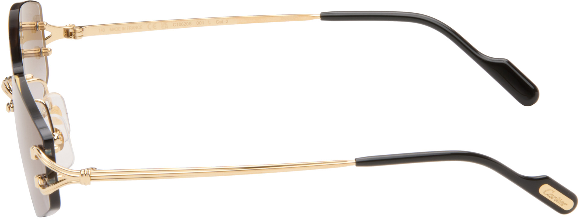 Cartier サングラス C ゴールド Cartier: Gold Classic C Motif Sunglasses | SSENSE