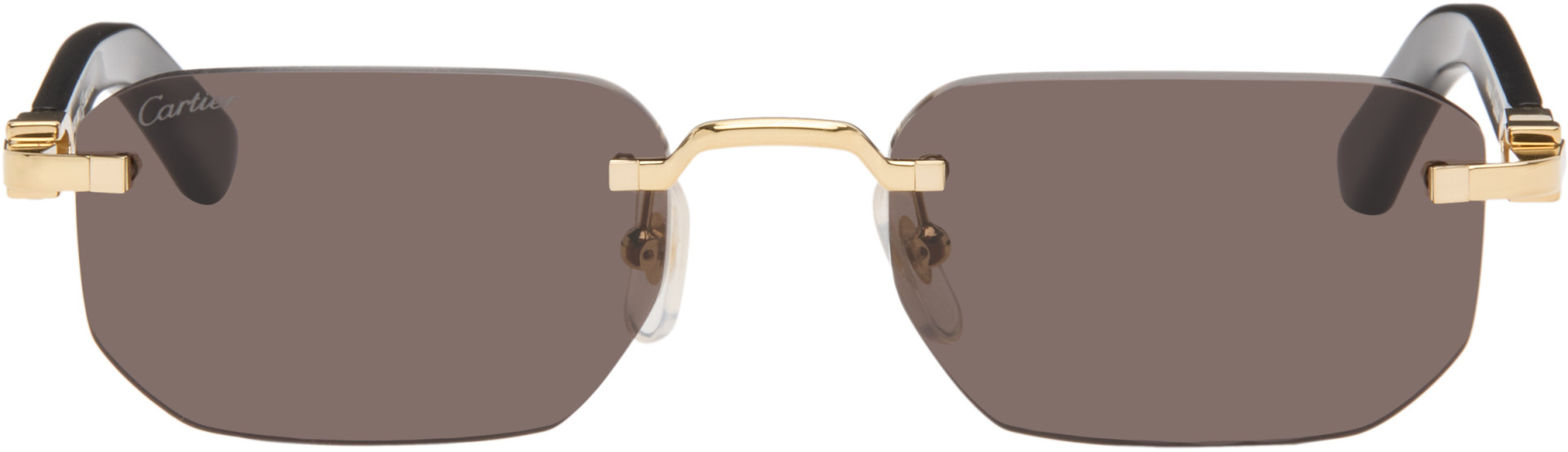Cartier - Gold & Black Core Range Sunglasses
