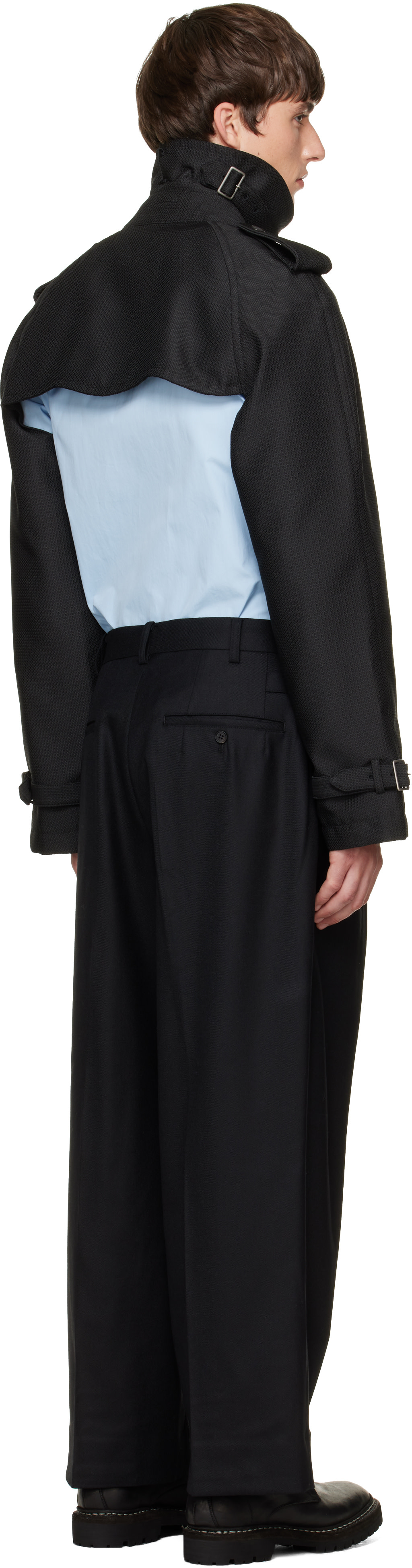 Comme des Garçons Homme Plus: ブラック ドビークロス トレンチコート