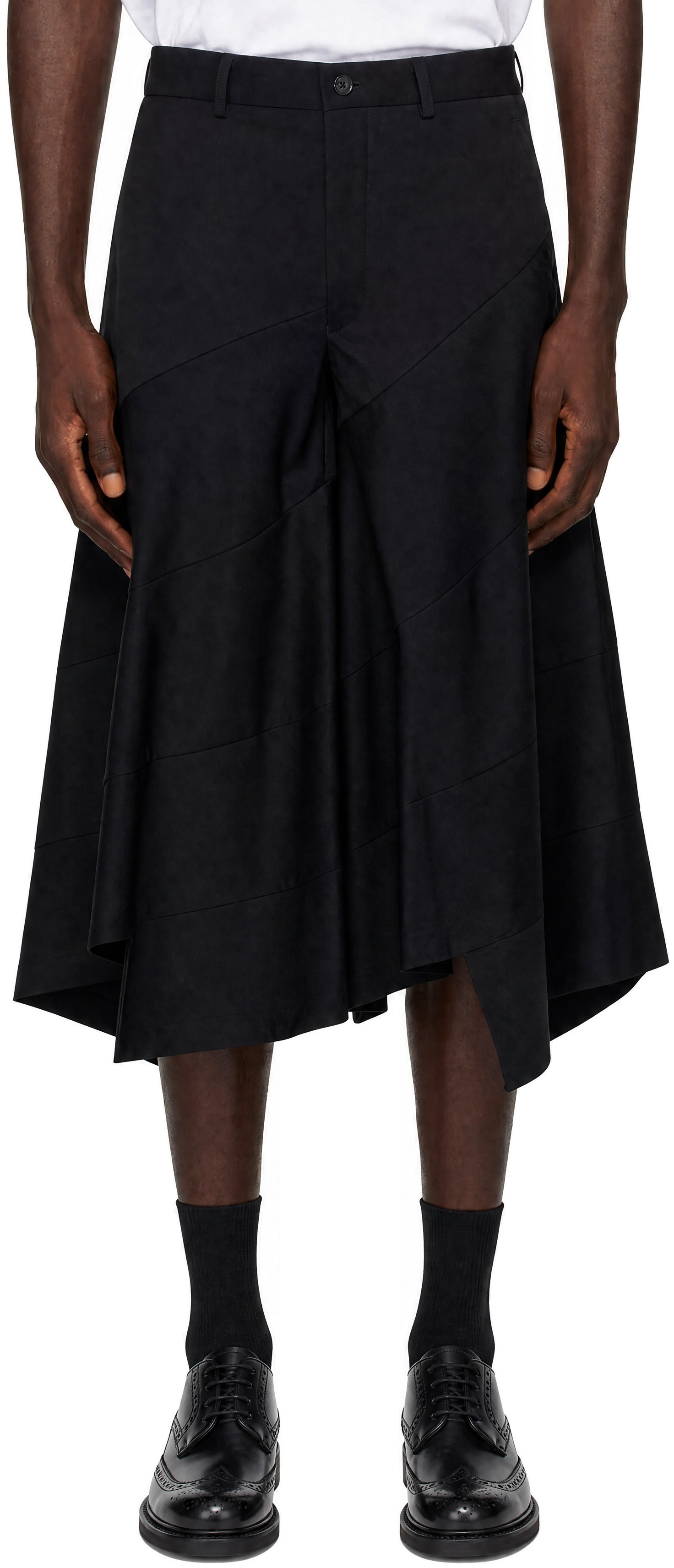Comme des Garçons Homme Plus: Black Gabardine Trousers | SSENSE