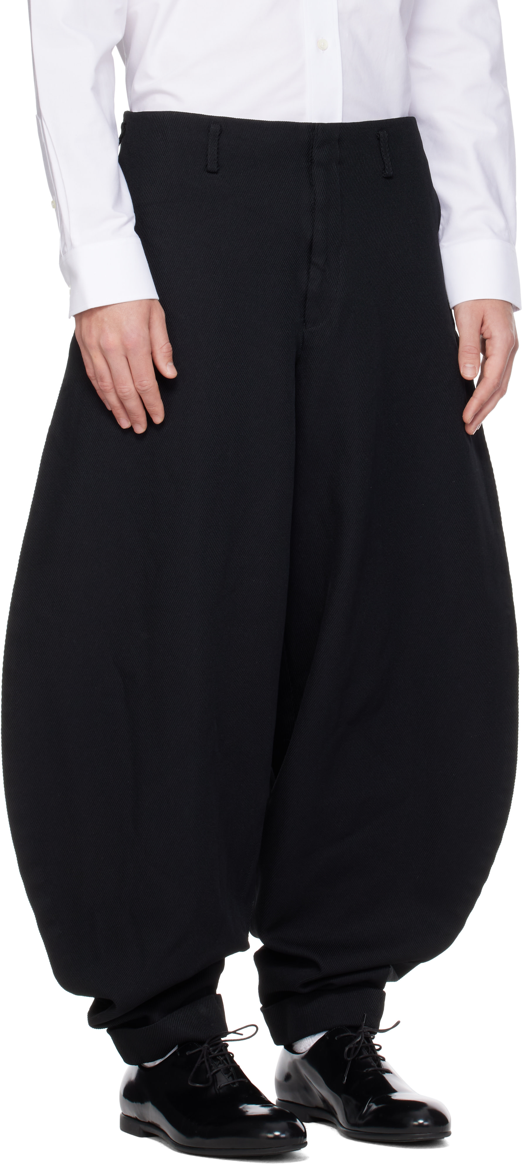COMME des GARÇONS homme plusレギンス S Comme des Garçons Homme Plus: Black Heavy Kersey Trousers | SSENSE