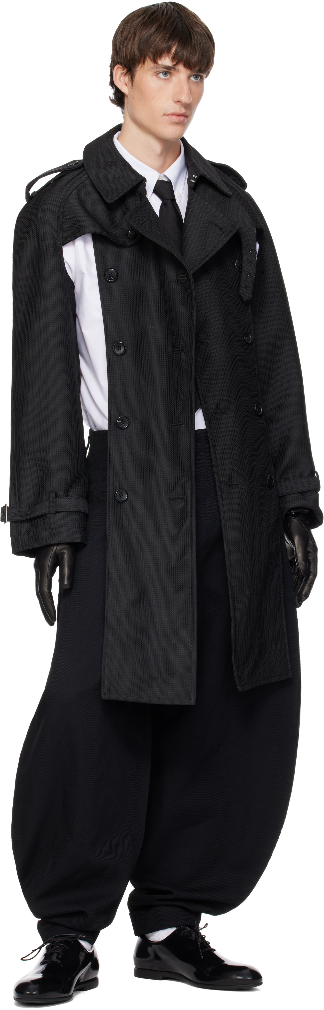 Comme des Garçons Homme Plus: Black Heavy Kersey Trousers | SSENSE
