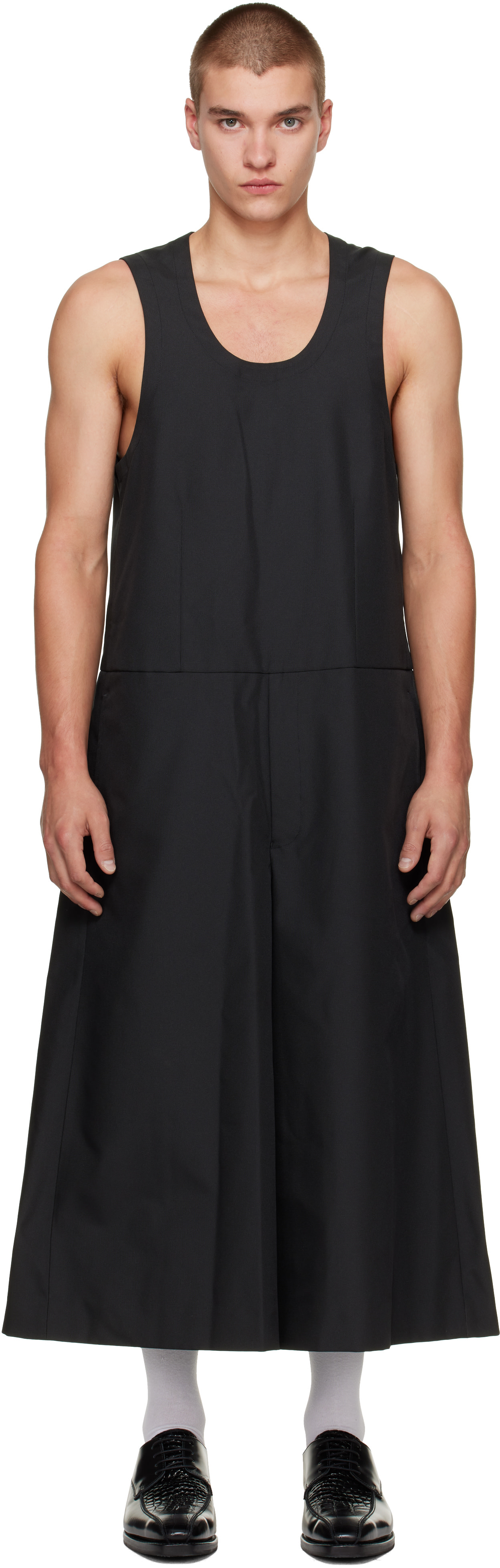 Comme des Garçons Homme Plus - 블랙 폴리에스터 도비클로스 오버롤