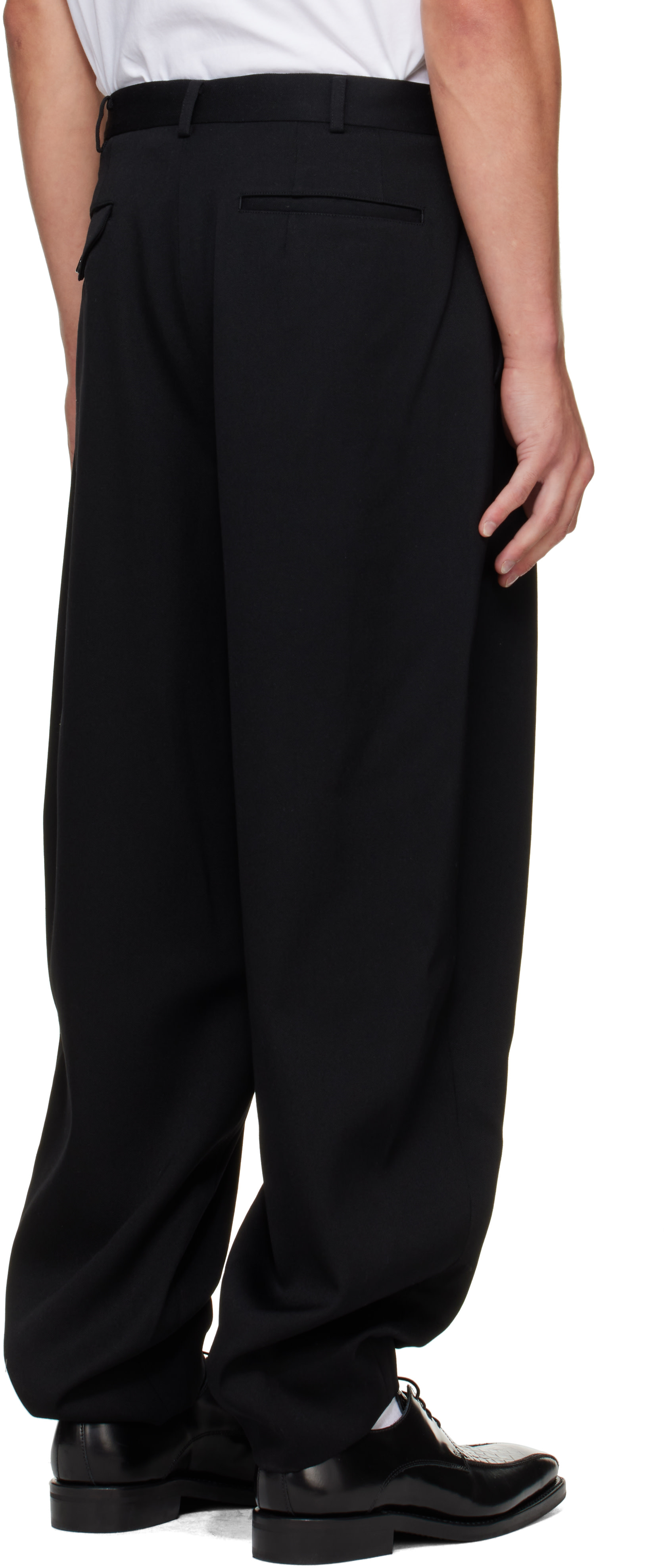 Comme des Garçons Homme Plus: Black Wool Double Weave Gabardine