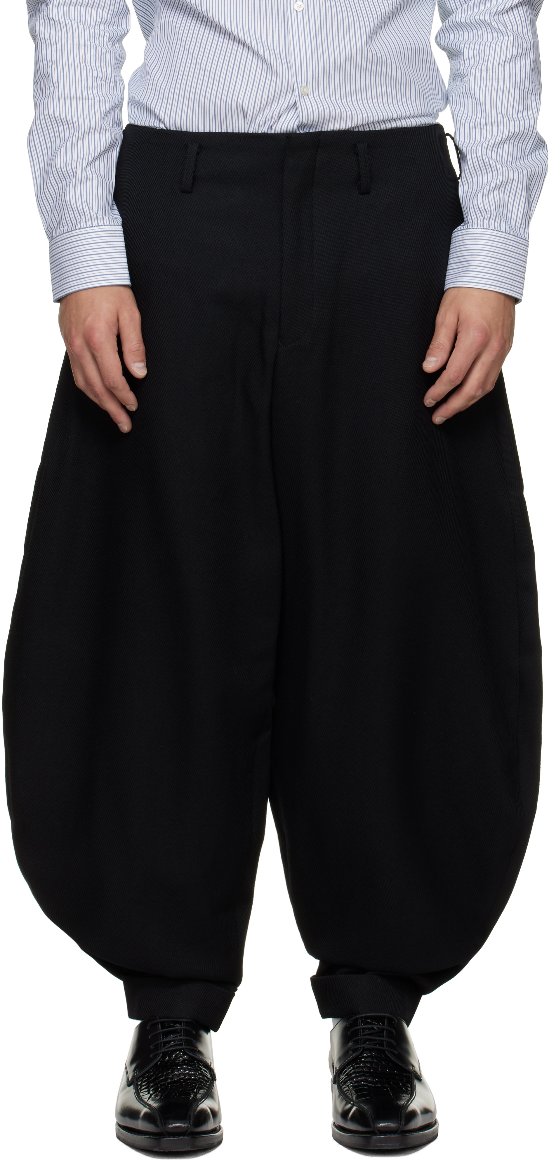 Comme des Garçons Homme Plus: ブラック Wool Heavy Kersey