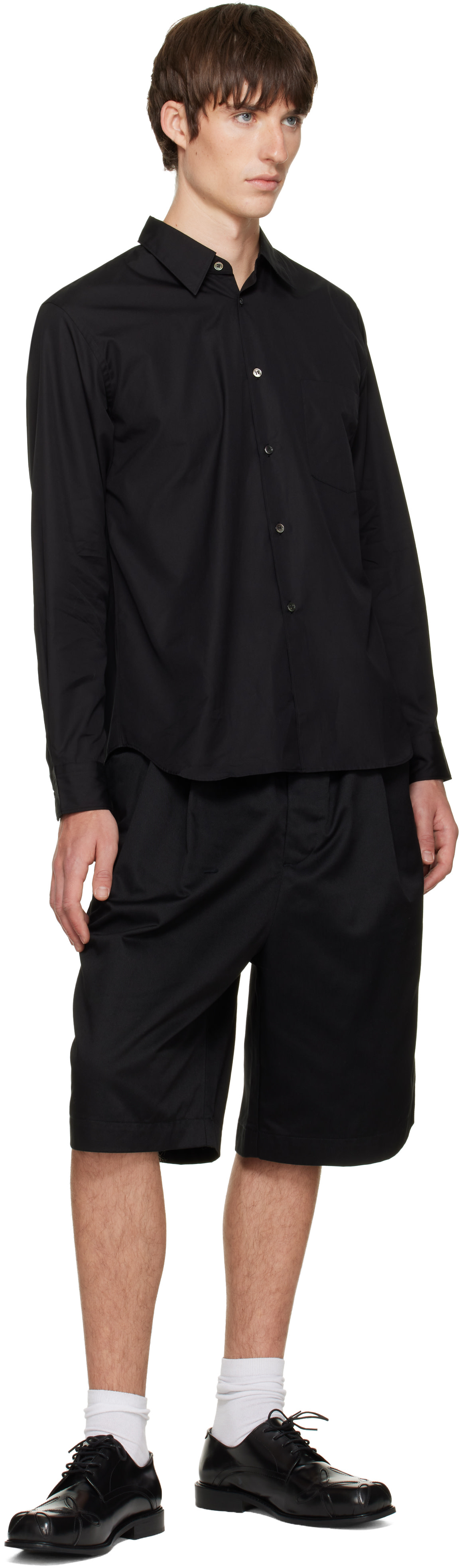 Comme des Garçons Homme Plus: ブラック コットンポプリン シャツ