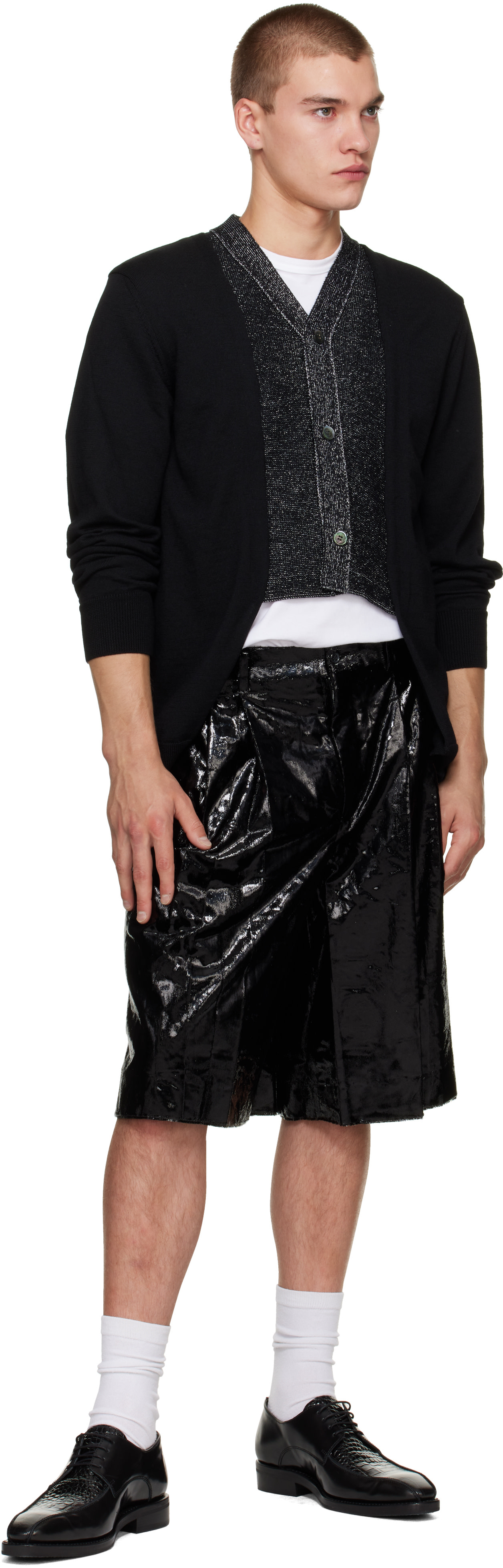 Comme des Garçons Homme Plus: ブラック Nylon Polyester Velvet