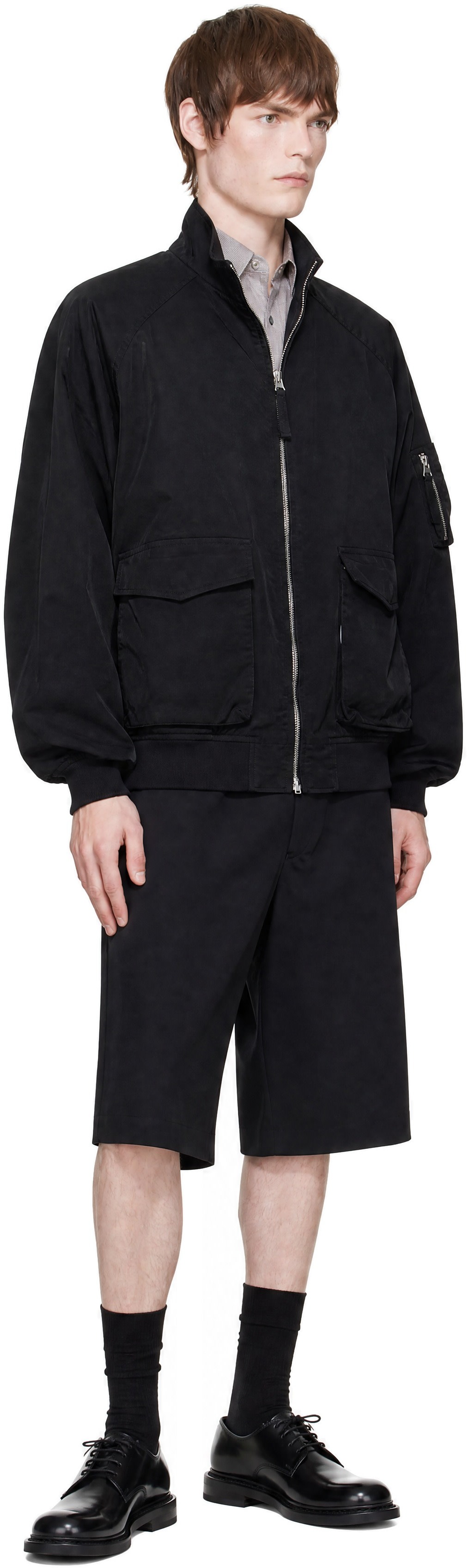 Comme des Garçons Homme Plus: ブラック ウールギャバジン ショート