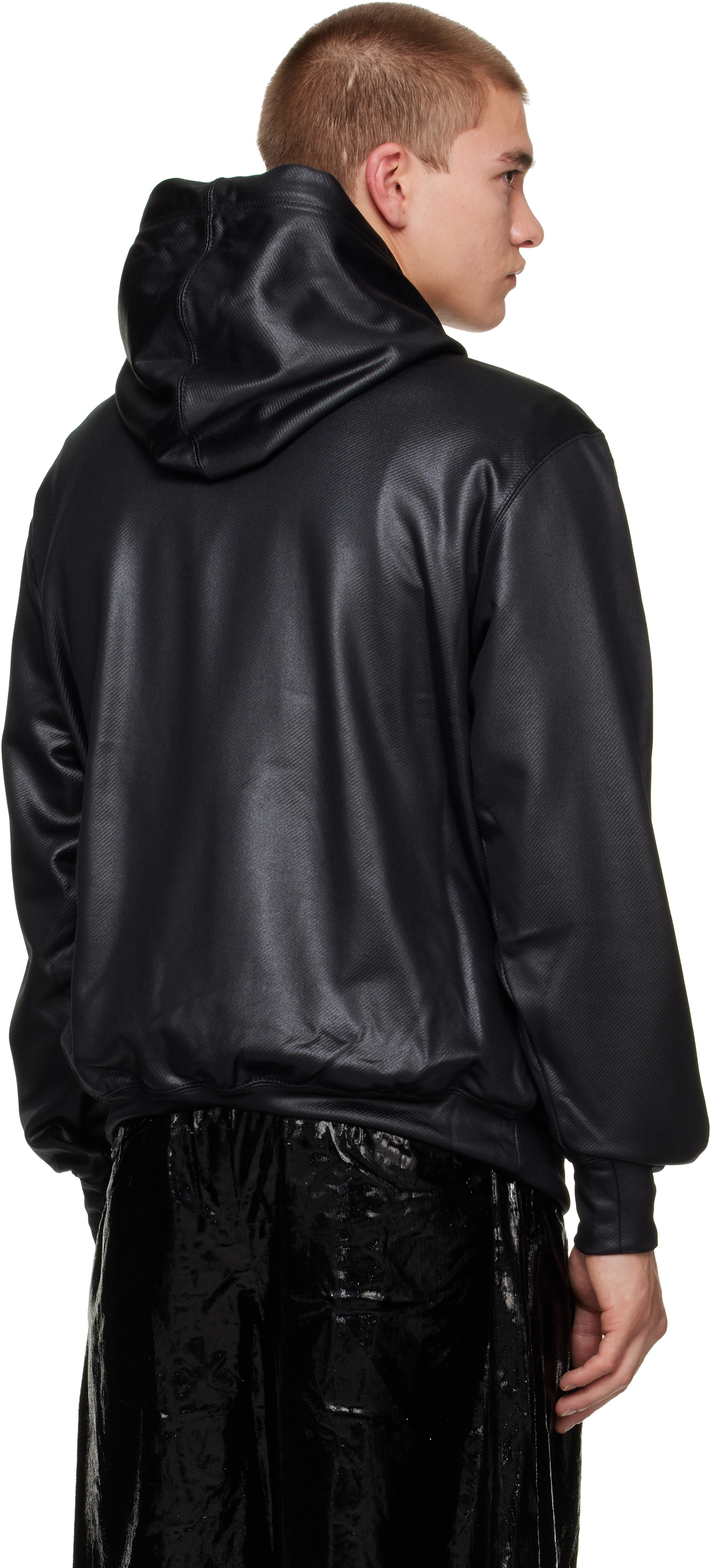 Comme des Garçons Homme Plus: ブラック Backpile Gloss Finish
