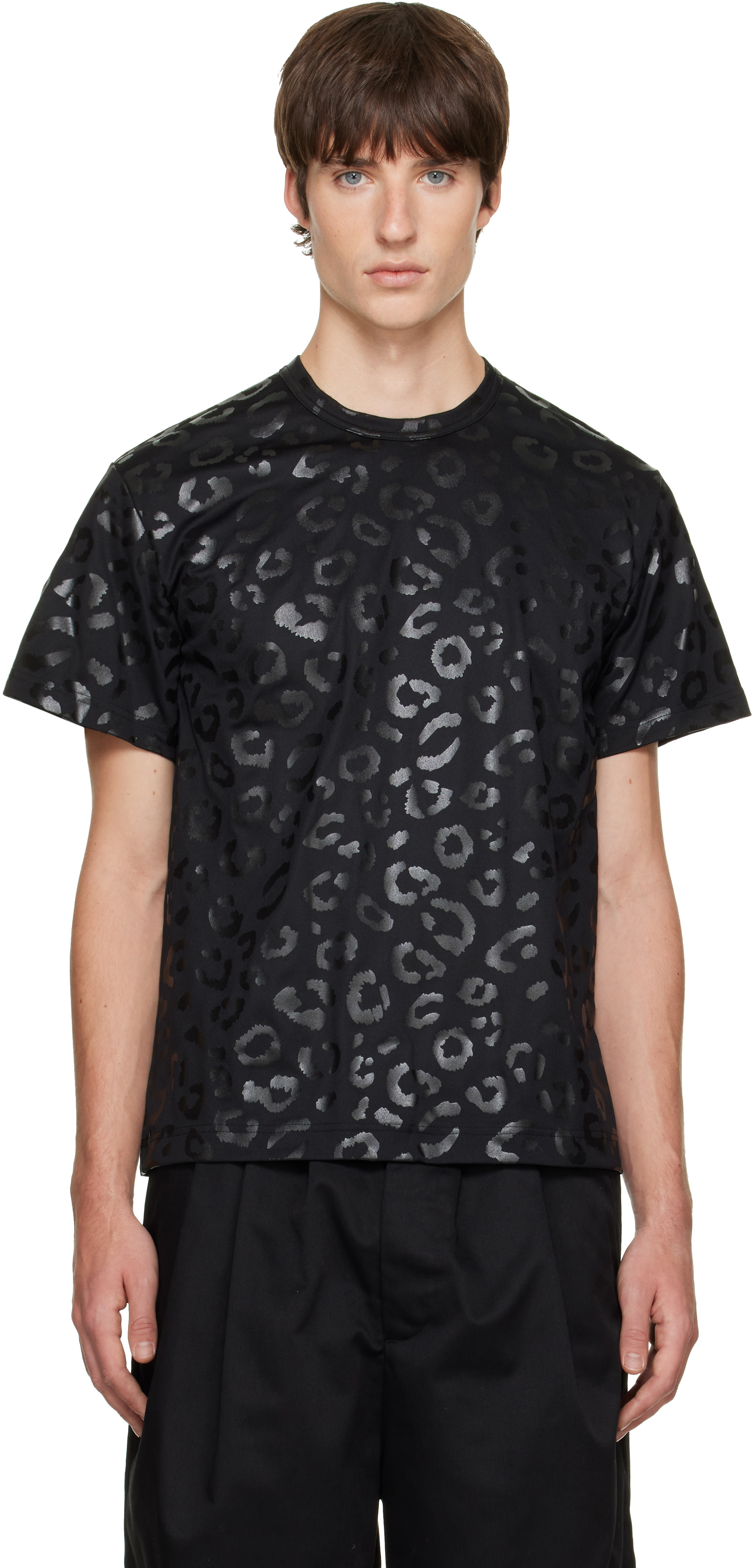 Comme des Garçons Homme Plus: ブラック アニマルプリント Tシャツ