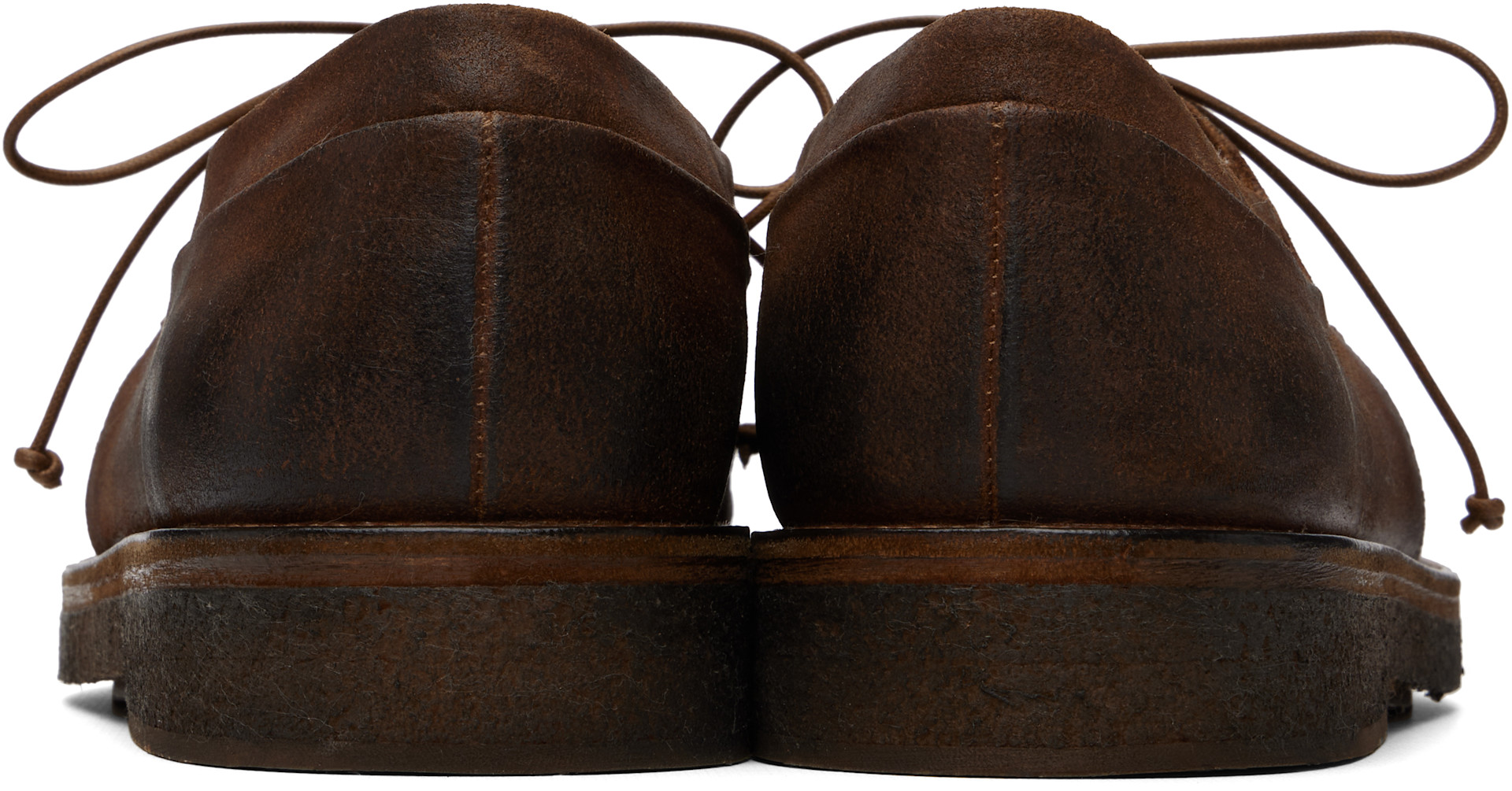 Marsèll: Brown Moccar Leather Oxfords | SSENSE