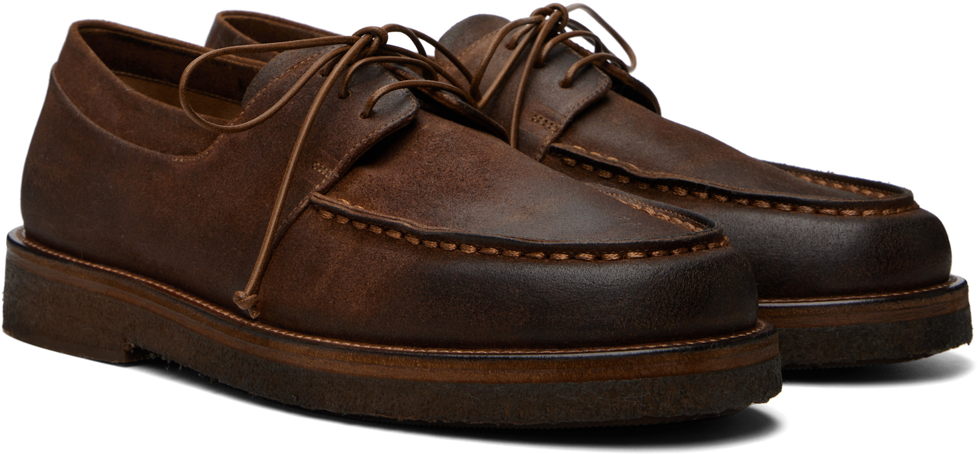 Marsèll - Brown Moccar Leather Oxfords