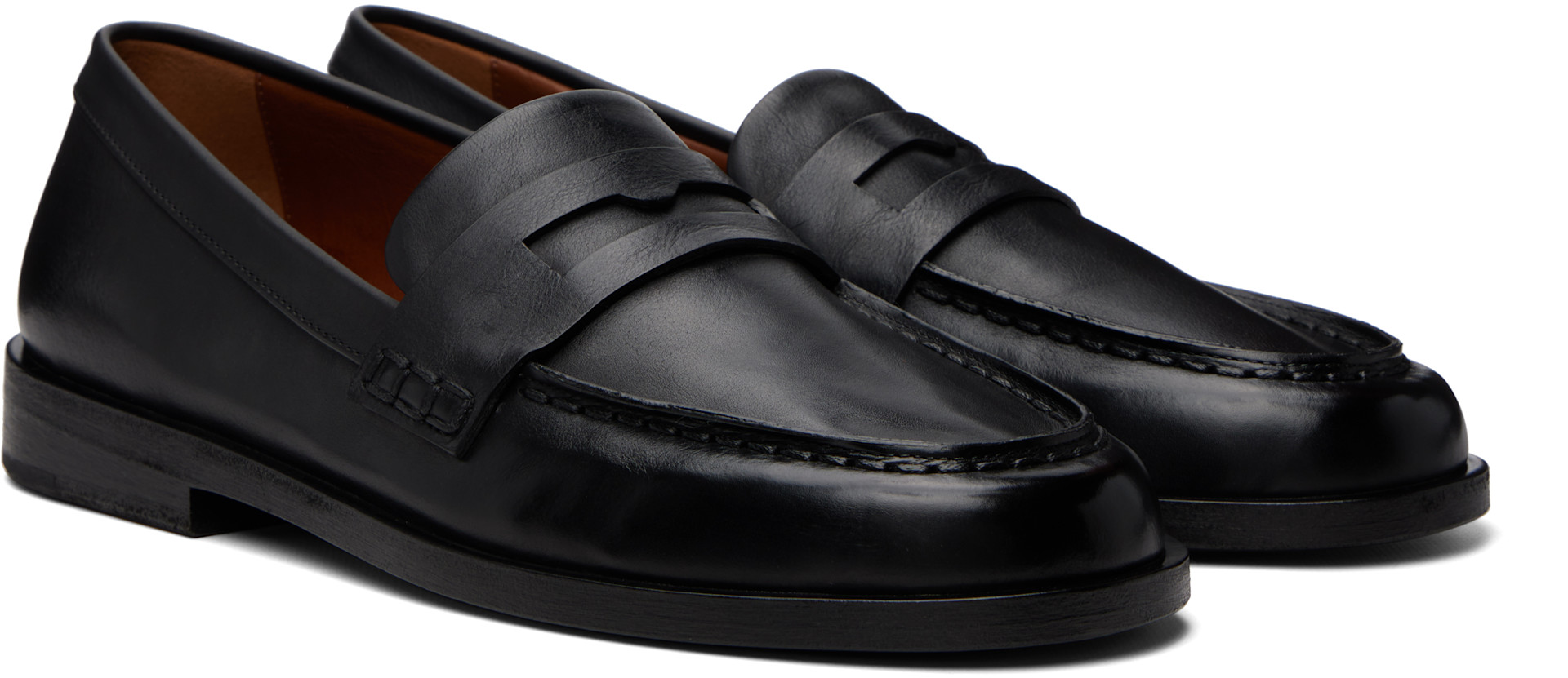 Marsèll: Black Mocasso Leather Loafers | SSENSE