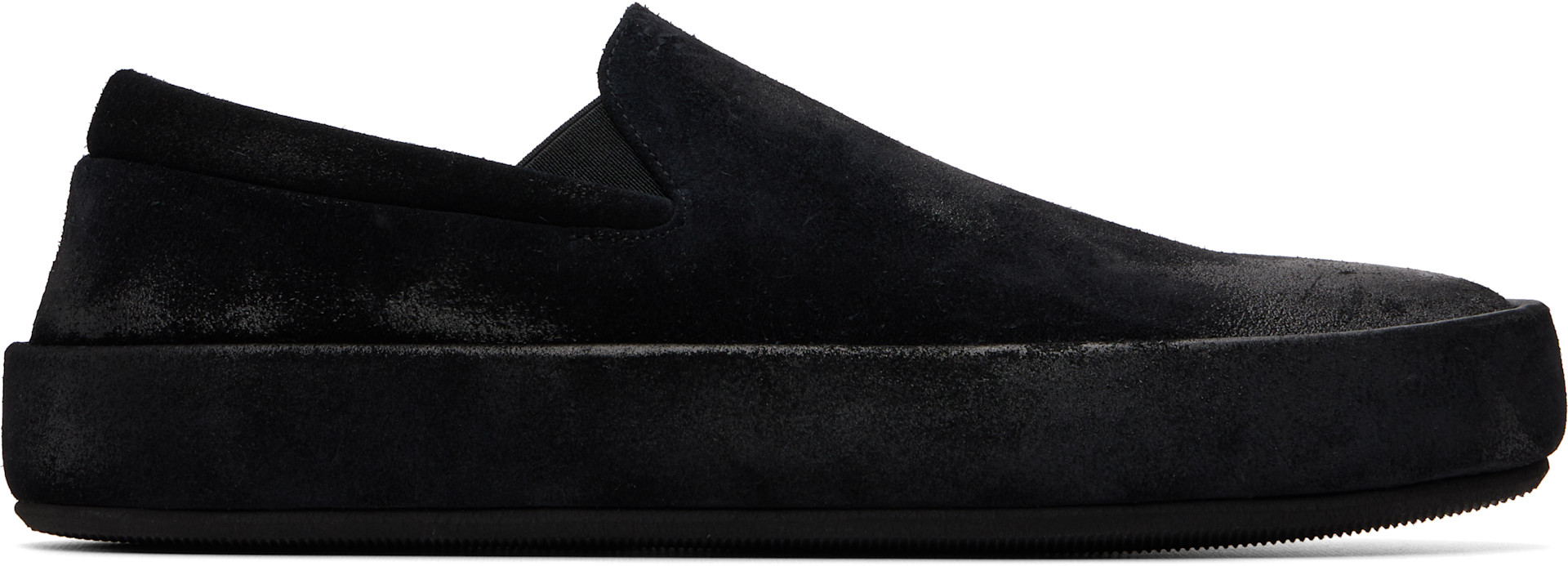 Marsèll - Black Cassapelle Leather Slip On Sneakers