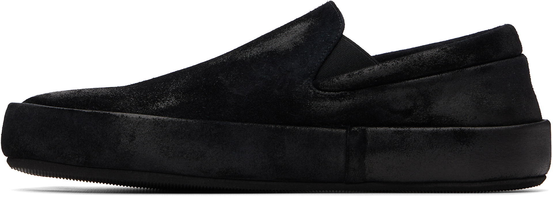 Marsèll - Black Cassapelle Leather Slip On Sneakers