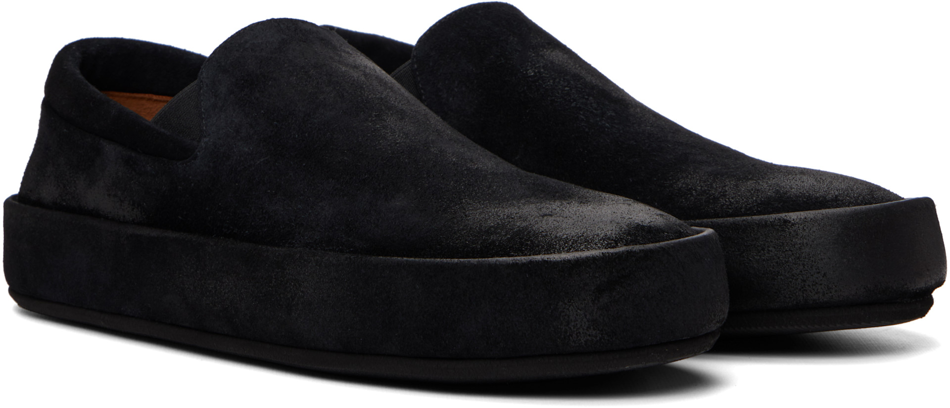 Marsèll - Black Cassapelle Leather Slip On Sneakers
