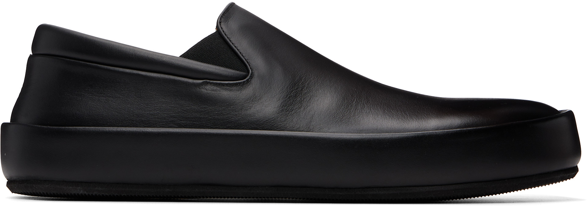 Marsèll - Black Cassapelle Leather Slip On Sneakers