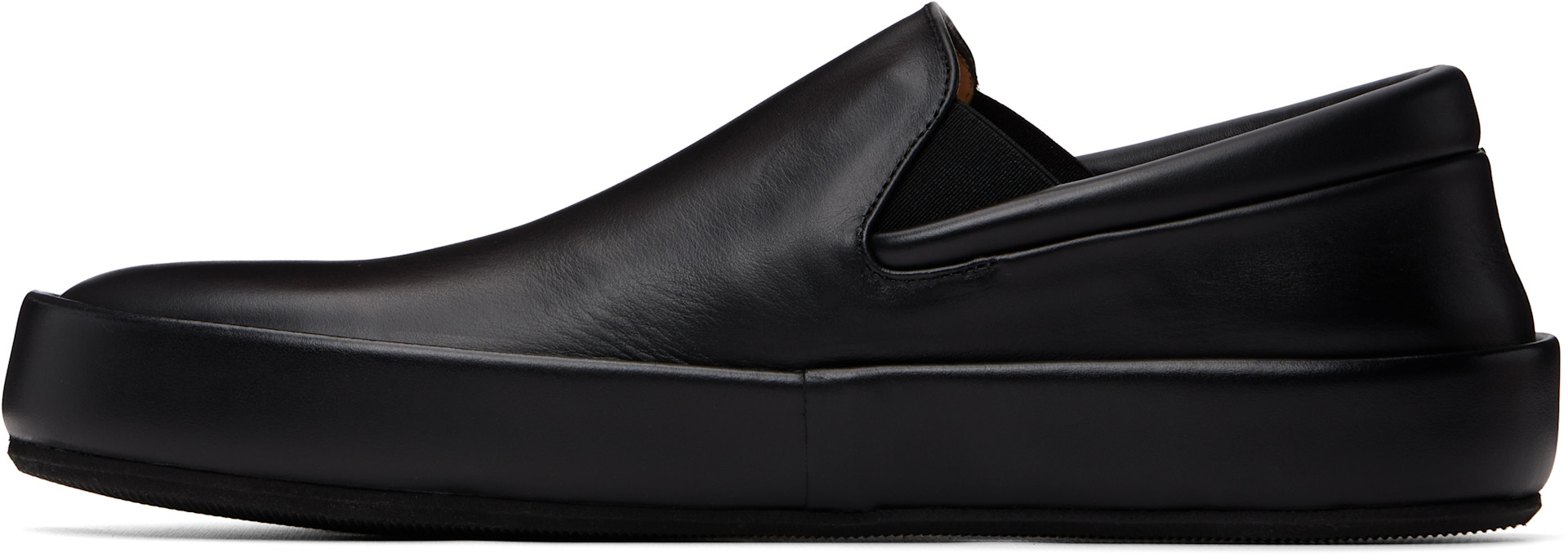 Marsèll - Black Cassapelle Leather Slip On Sneakers