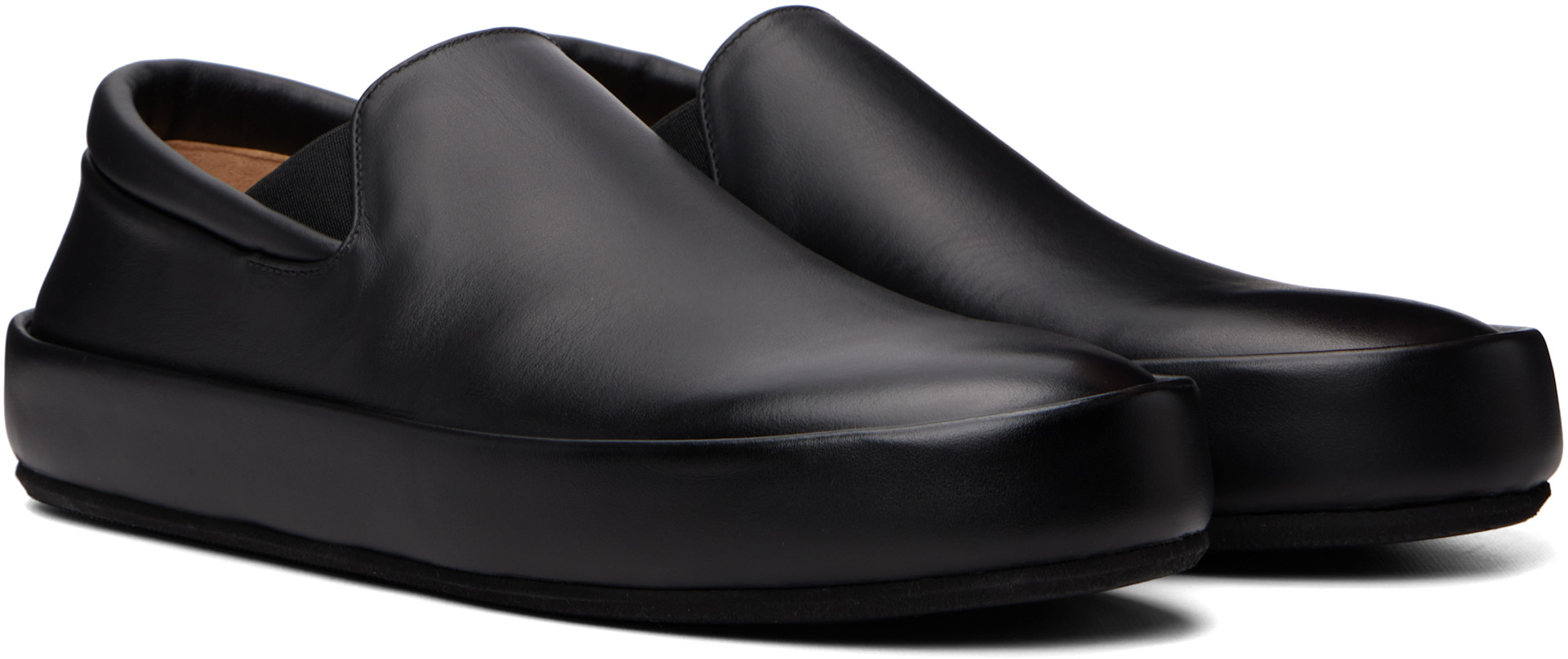 Marsèll - Black Cassapelle Leather Slip On Sneakers