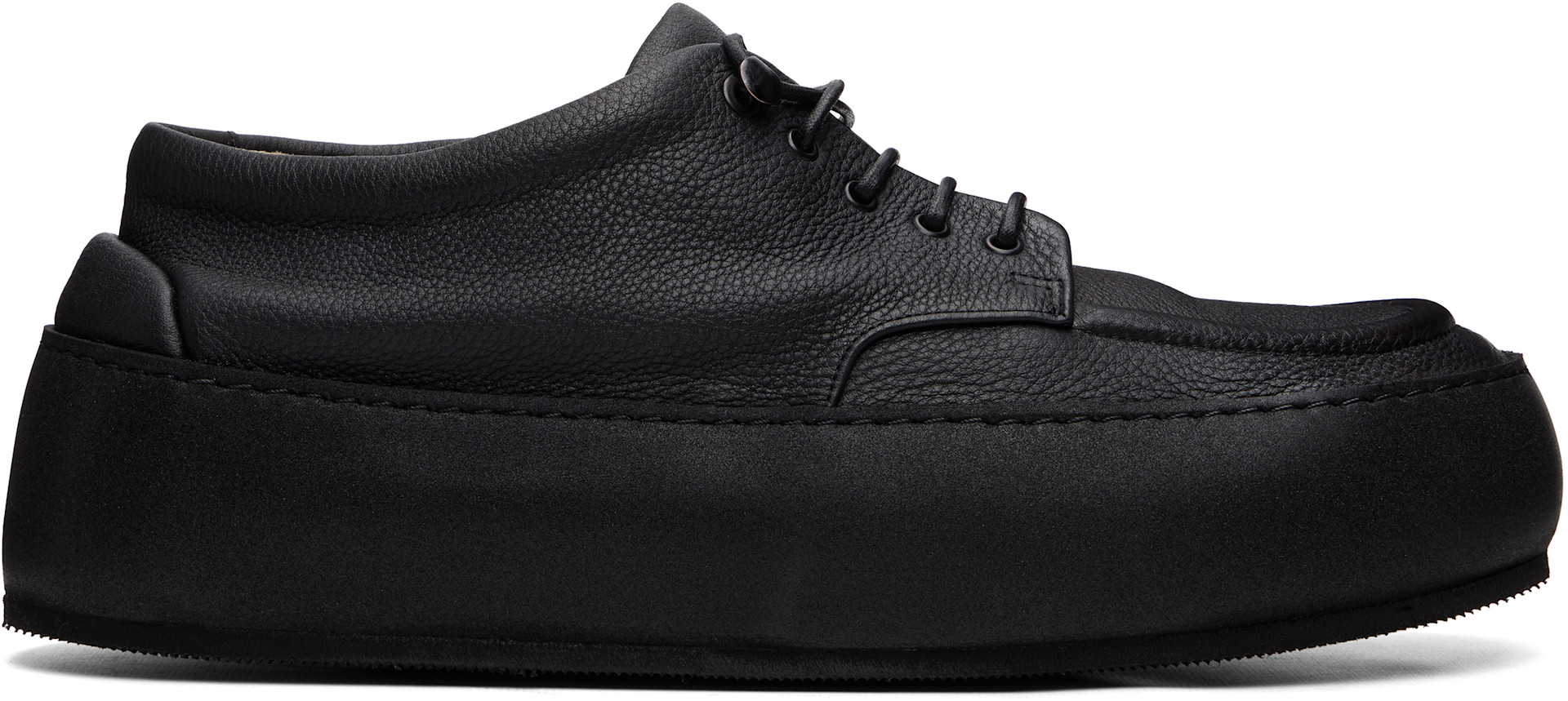 Marsèll: Black Cassapana Pebbled Leather Sneakers | SSENSE