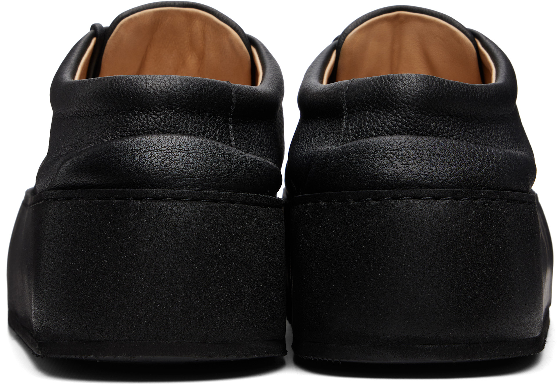 Marsell 靴 Marsèll: Black Cassapana Pebbled Leather Sneakers | SSENSE