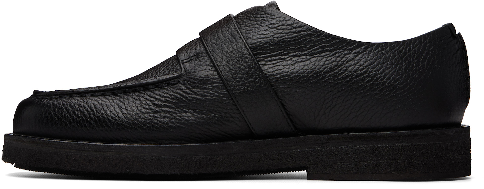 Marsèll: Black Moccar Leather Loafers | SSENSE