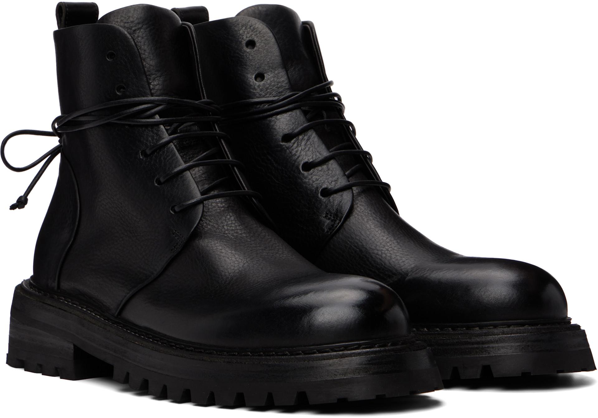 Marsèll - Black Carraucola Pebbled Leather Boots