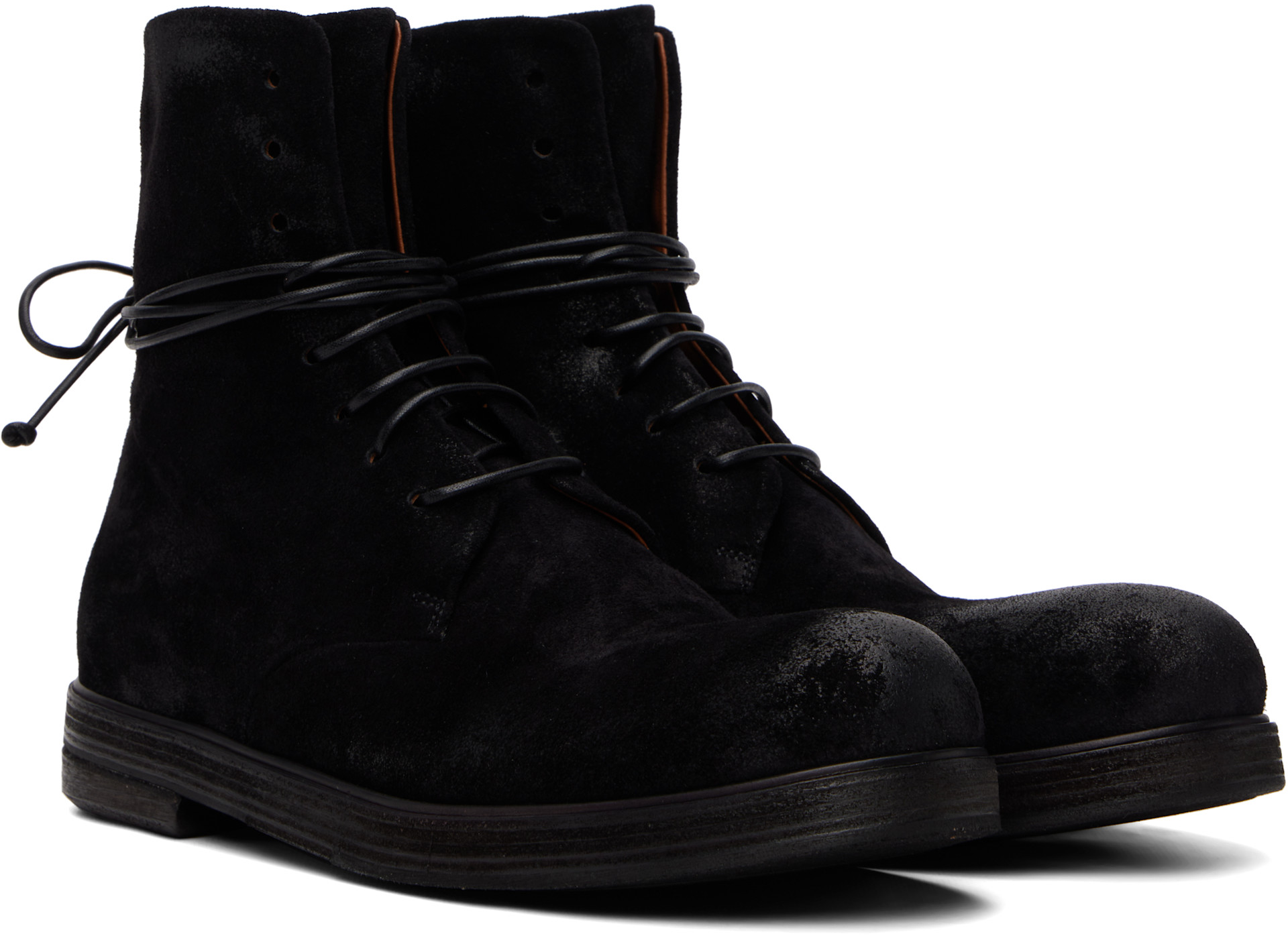 Marsèll - Black Zucca Zeppa Leather Combat Boots